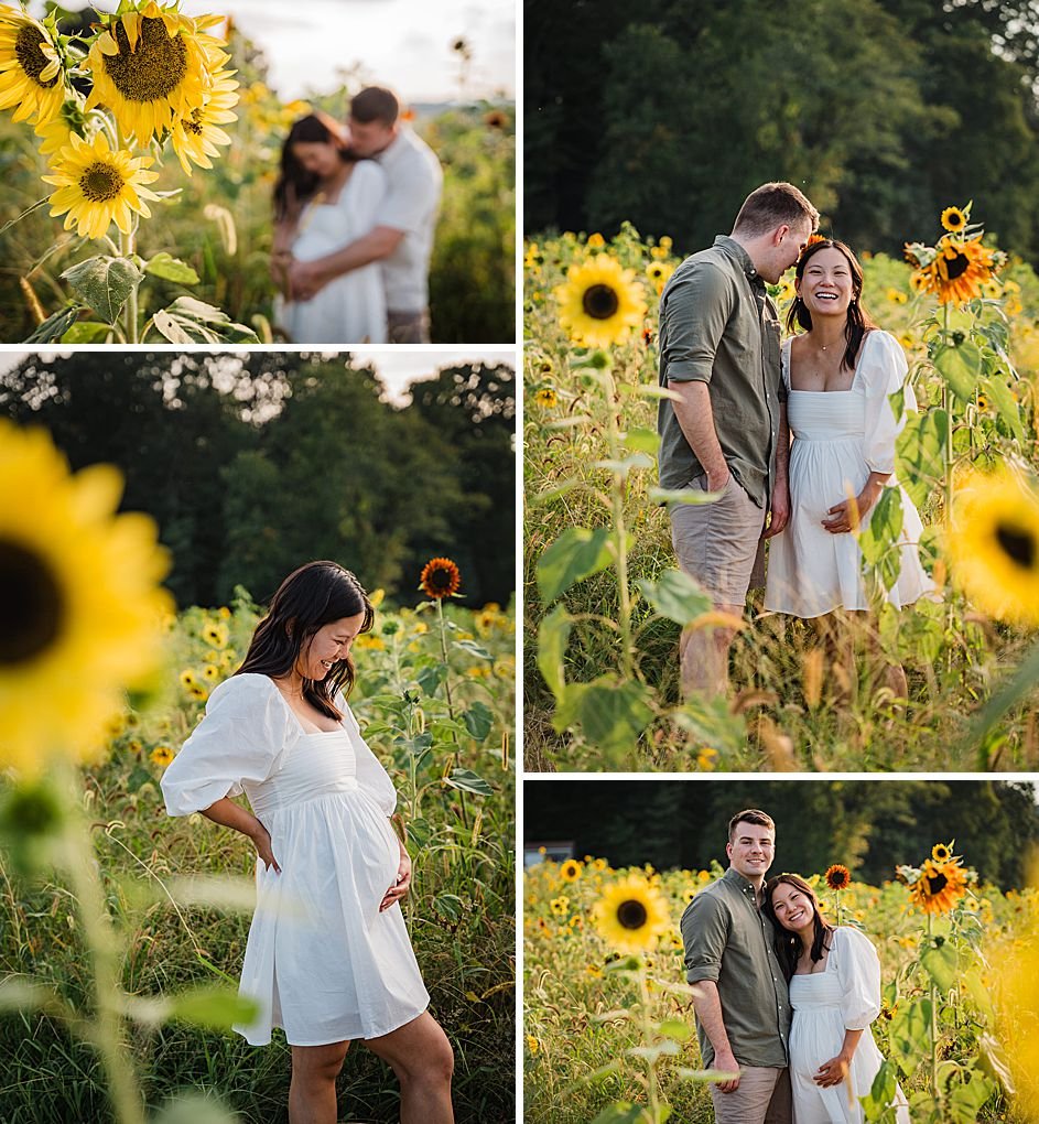 couple in a field of sunflowers