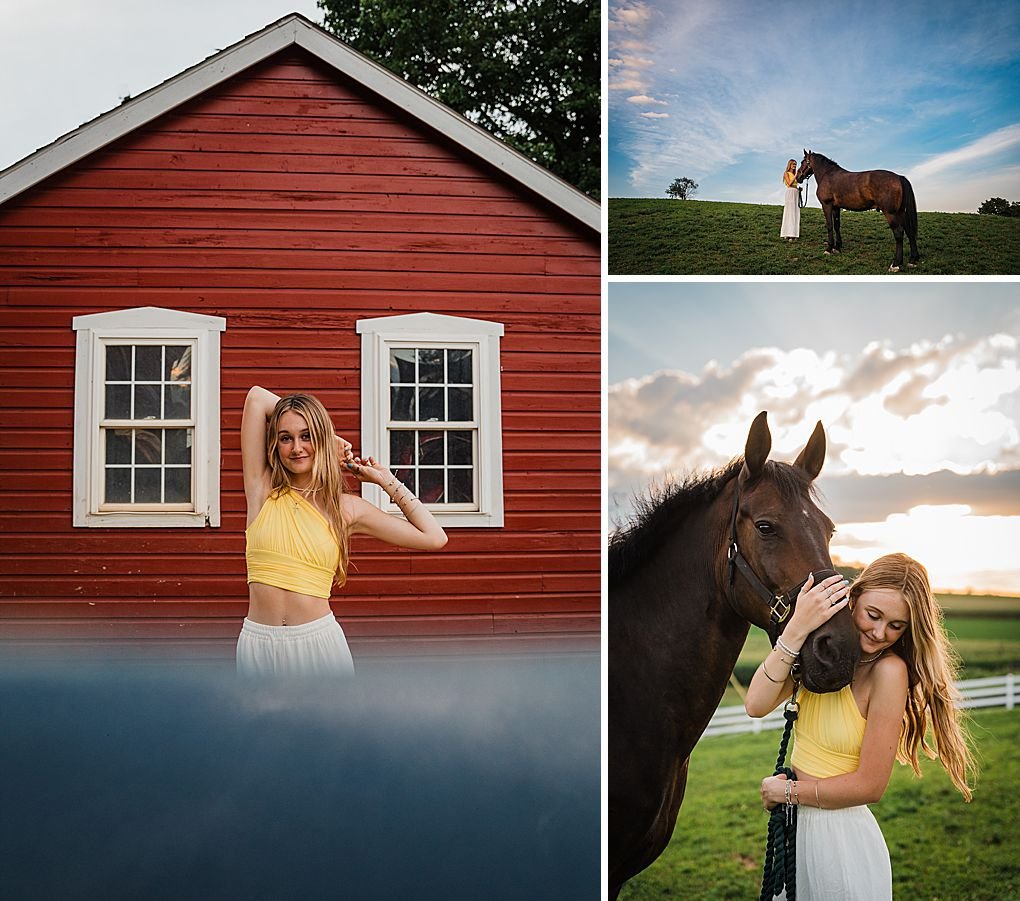 senior portrait with a horse