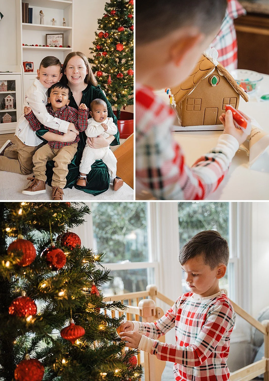Christmas family photo session at home