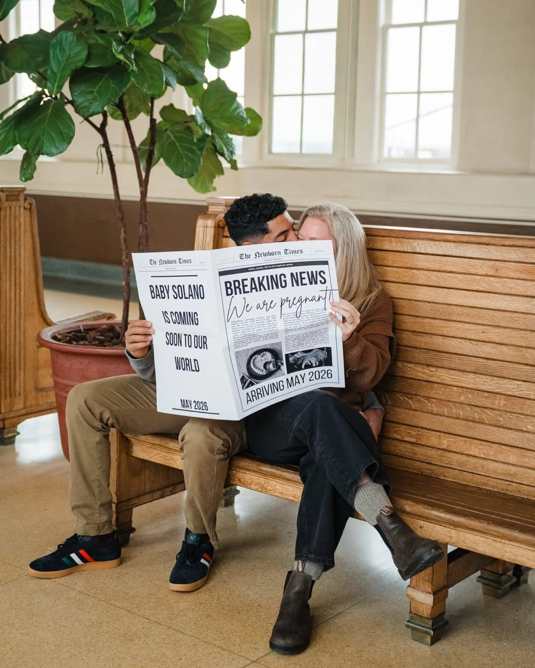 The big news is out! These two are becoming parents! The newspaper baby announcement idea was all their own, and I thought the train station would be the perfect location to announce the news of their journey into parenthood ❤️ 

Fun fact: Julia and 