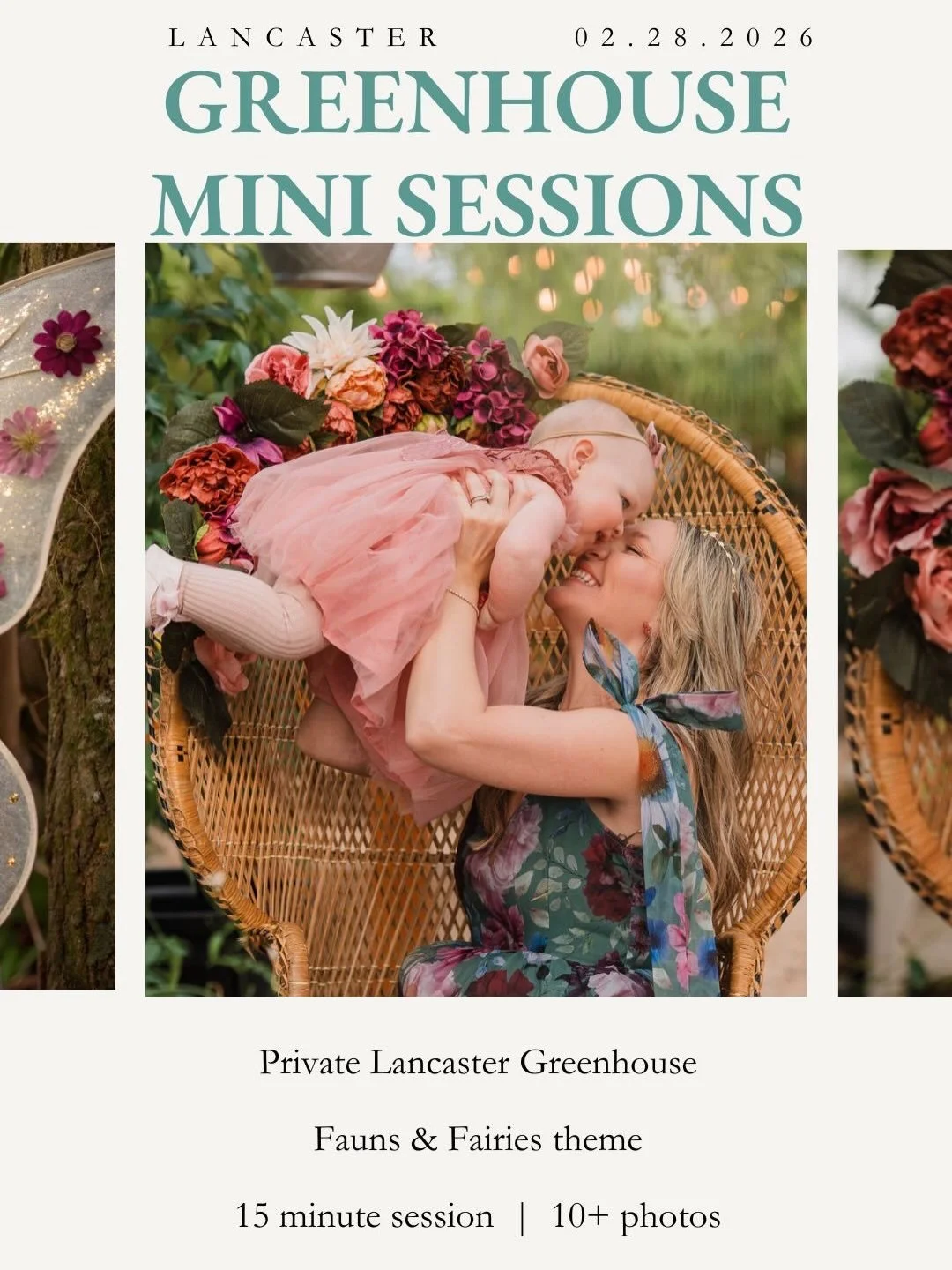 Calling all the plant lovers, the dreamers, the whimsical creatures; join me in the greenhouse on the morning of February 28th for a memorable photo mini session experience!

Details:
When: Saturday, February 28th | 9:30-11 a.m.
Where: Private heated