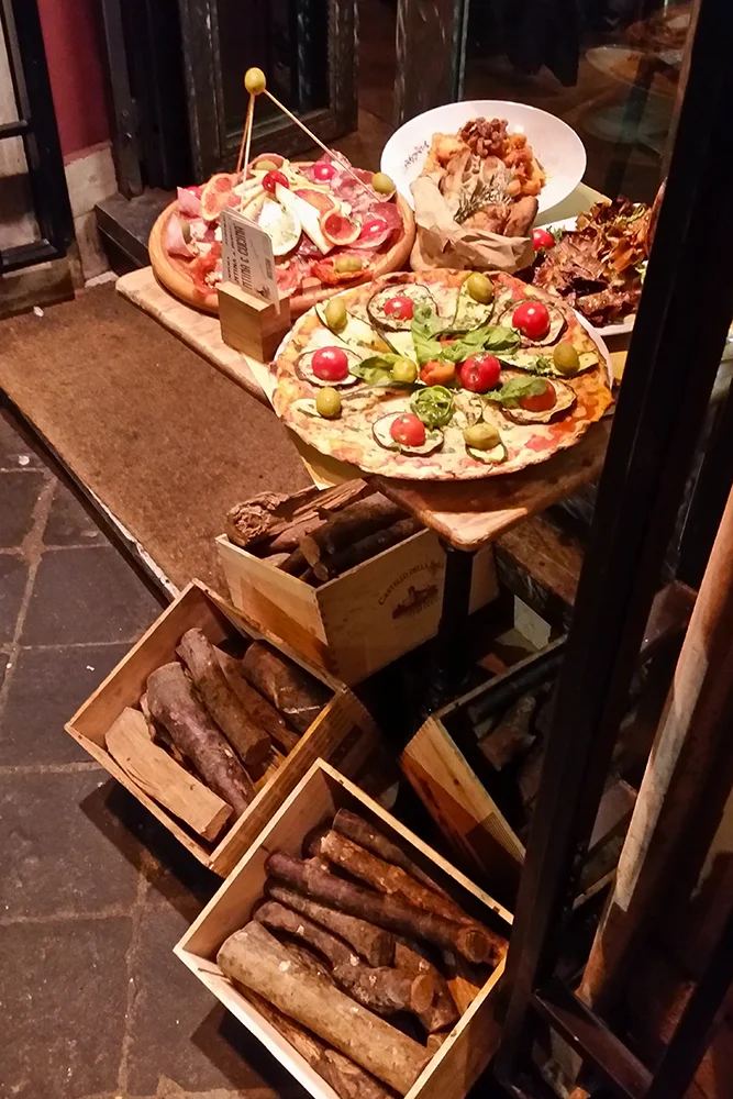 Pizzeria display in Rome's Piazza Navona neighborhood. I'd love to show you some of the pizzas we ate, but they didn't last long enough for a photo shoot. I highly recommend you go check them out yourself.