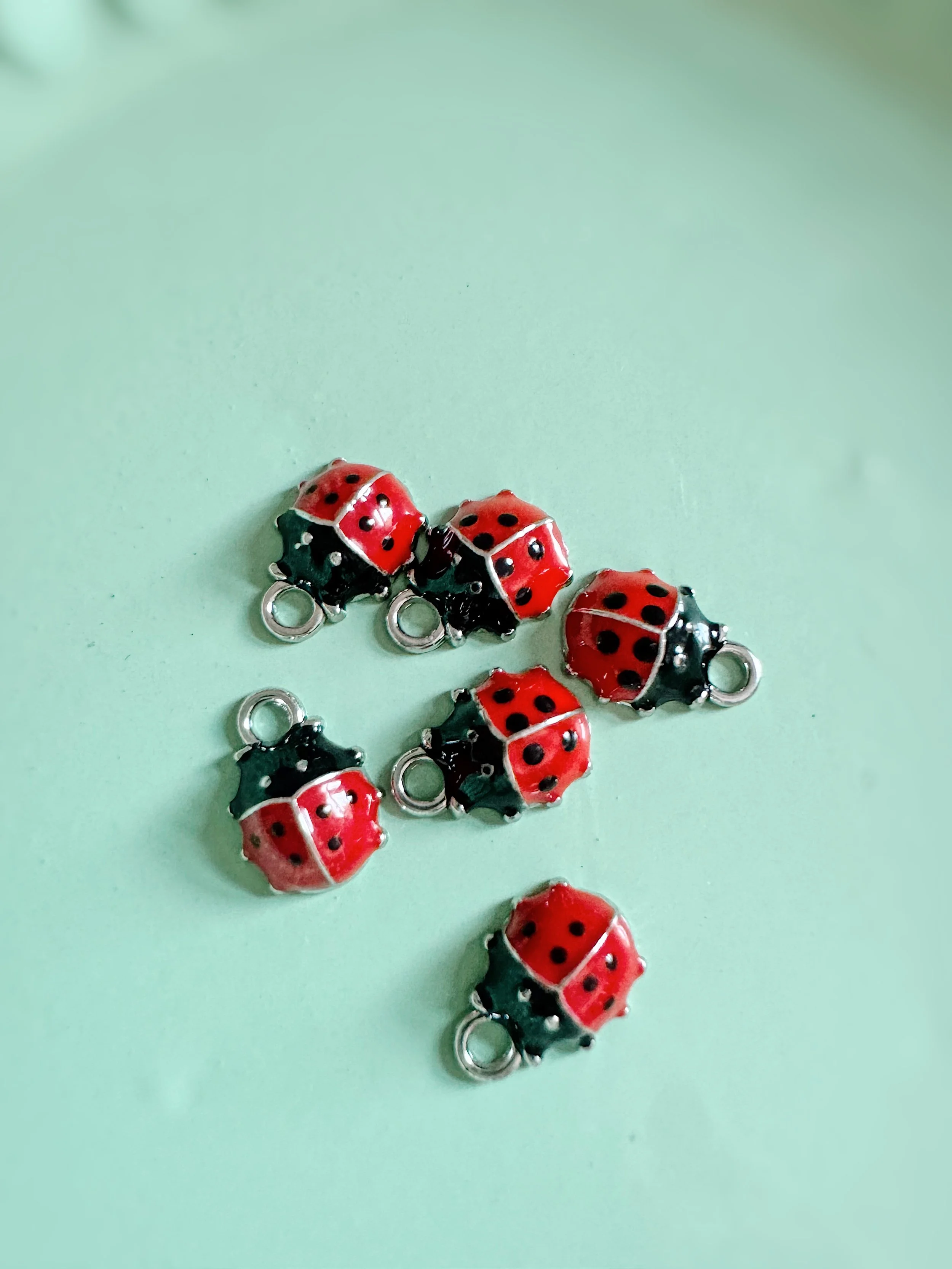 Mini Red and Black Ladybug Clip-On Charm