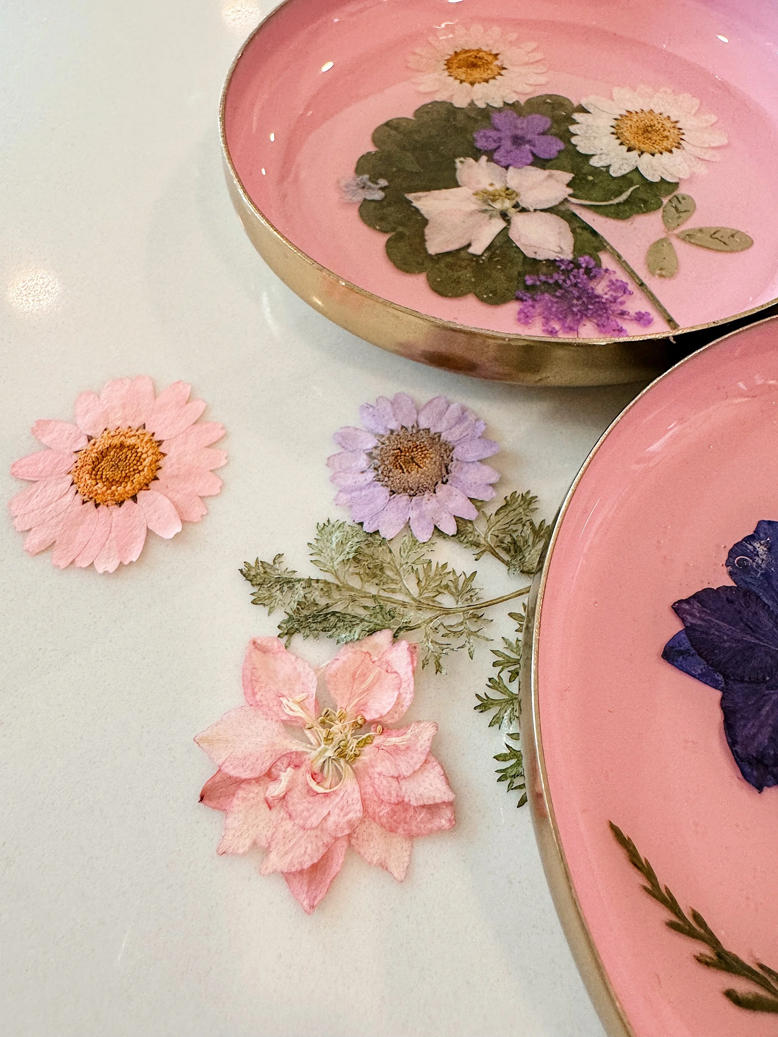 pressed floral jewelry tray handmade Illinois