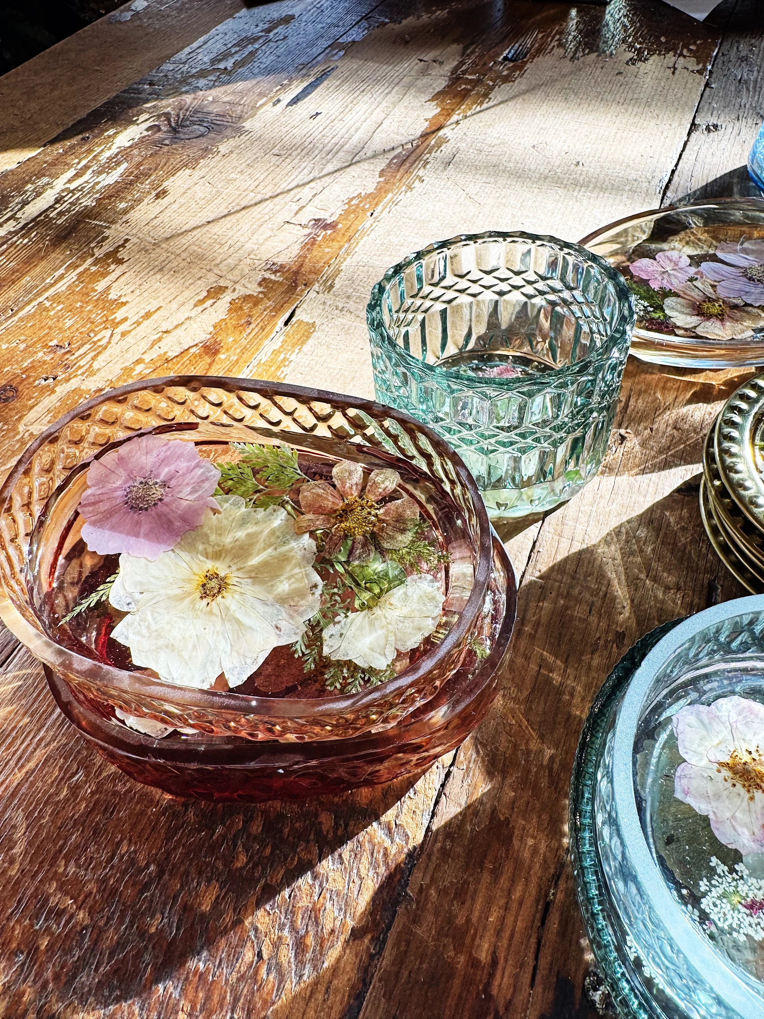 pressed flower keepsake tray handmade gift