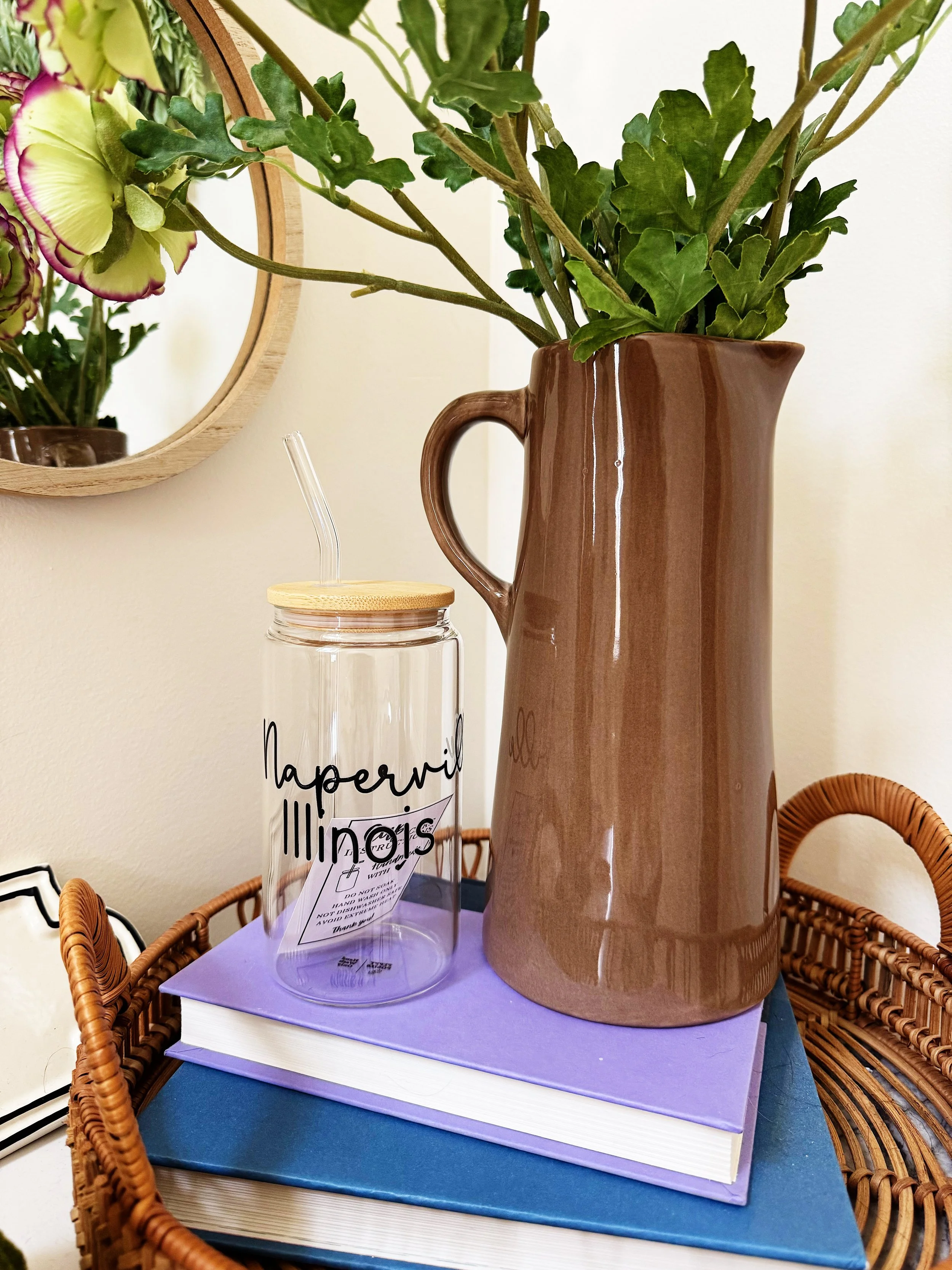 Naperville IL Glass Latte Cup