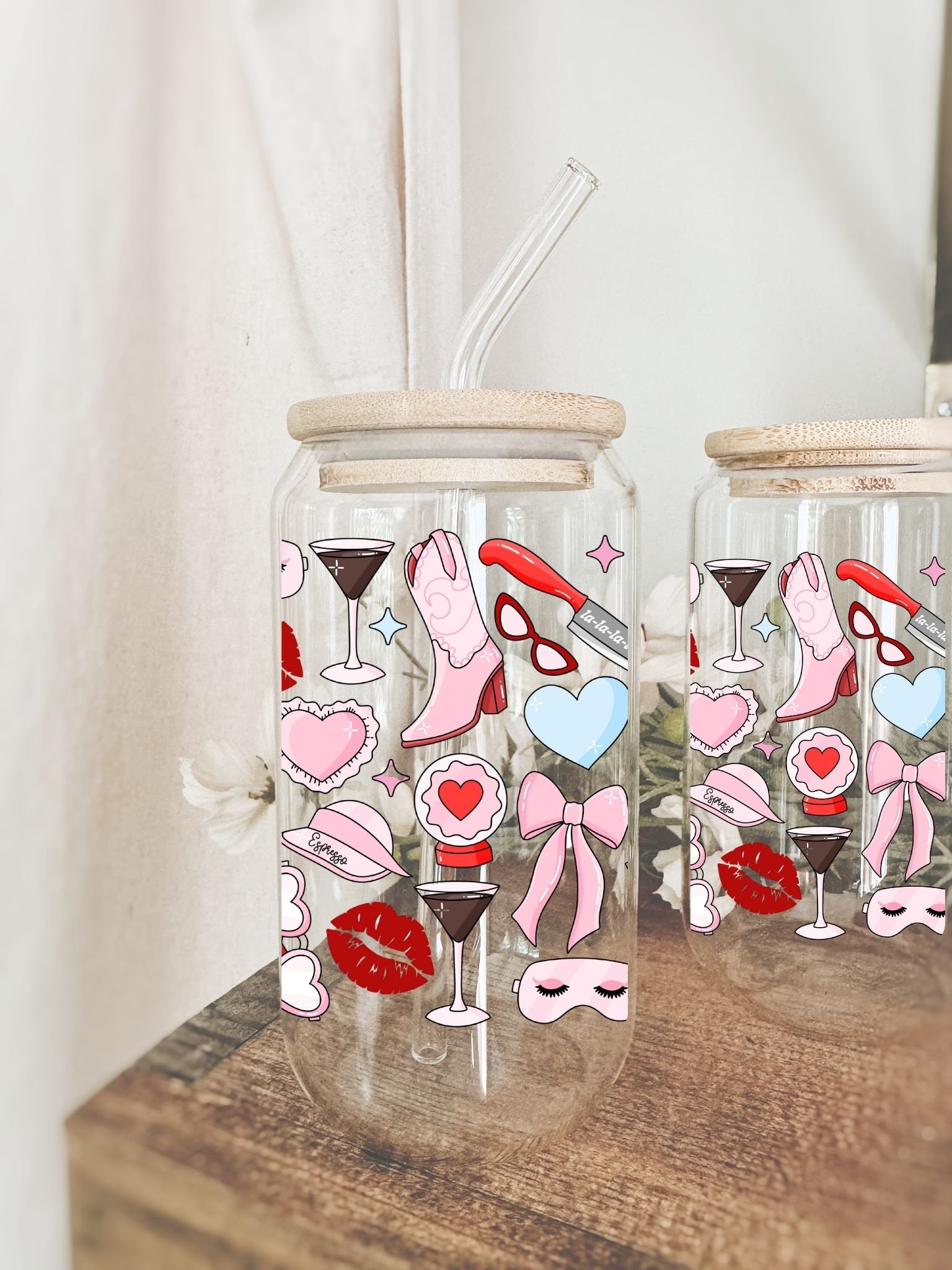 Sabrina Carpenter Album-Inspired Glass Latte Cup | Pop Fan Gift Coffee Glass