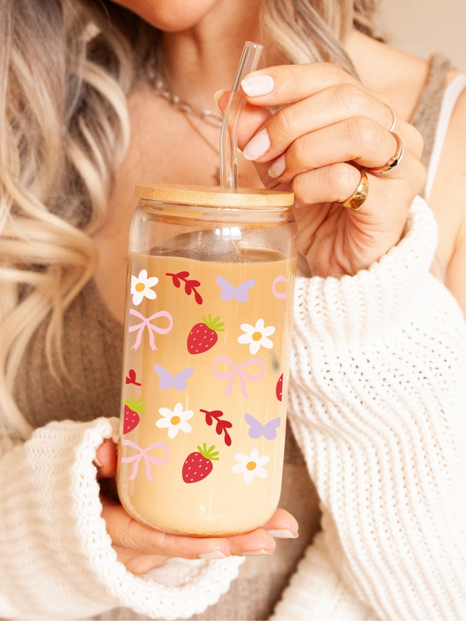 aesthetic coffee tumbler glass