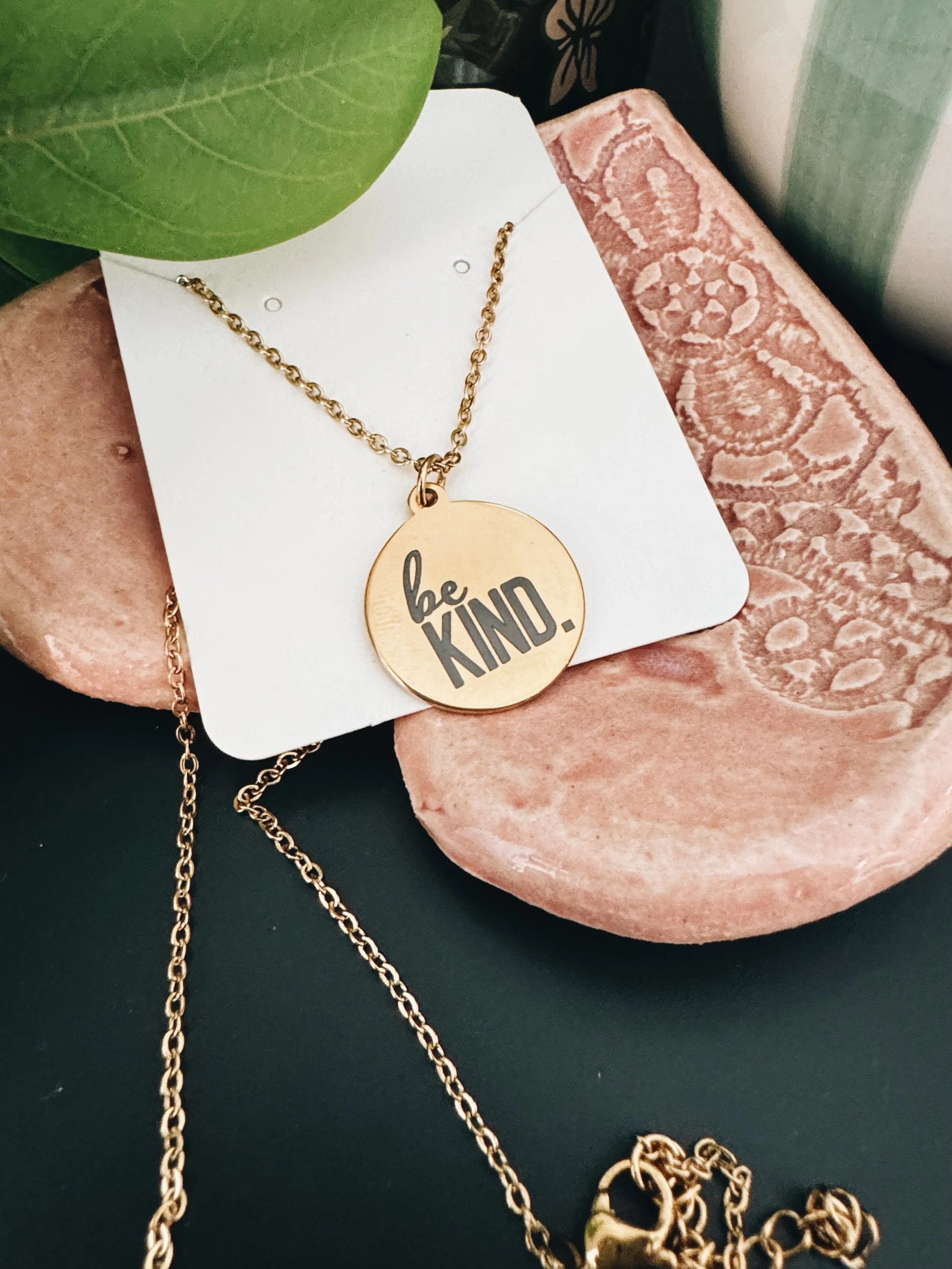 encouragement necklace be kind message