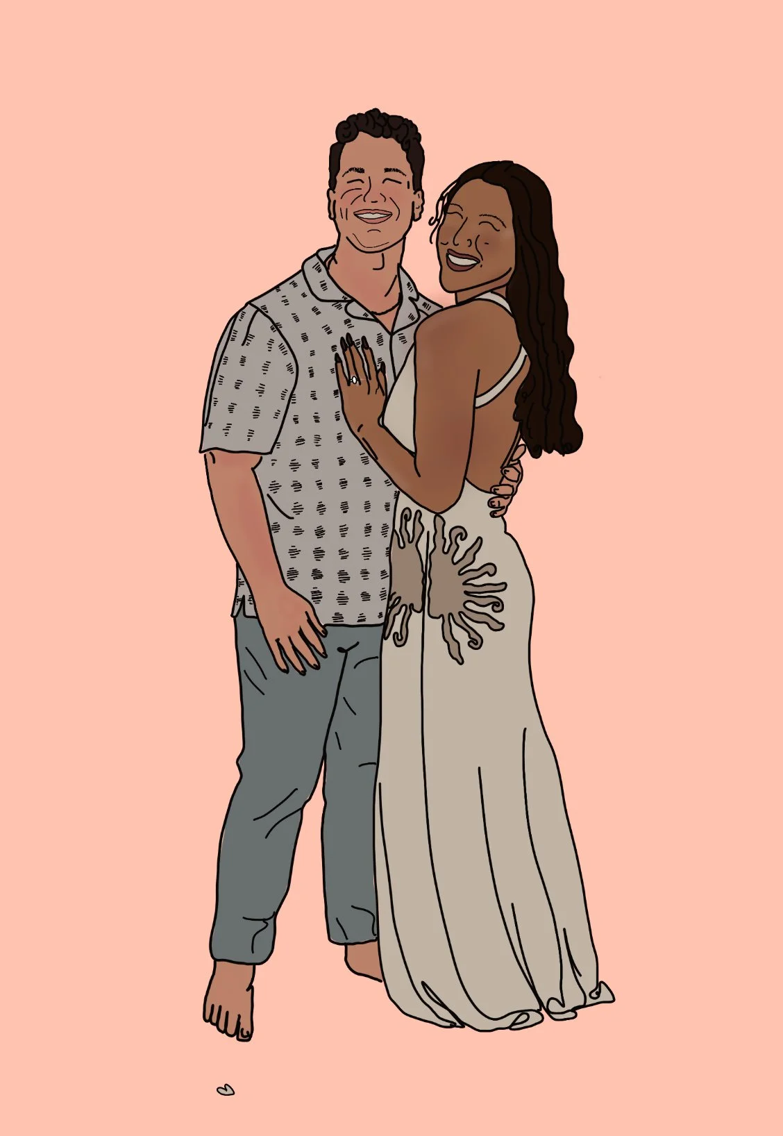 custom colored portrait from photo illustration