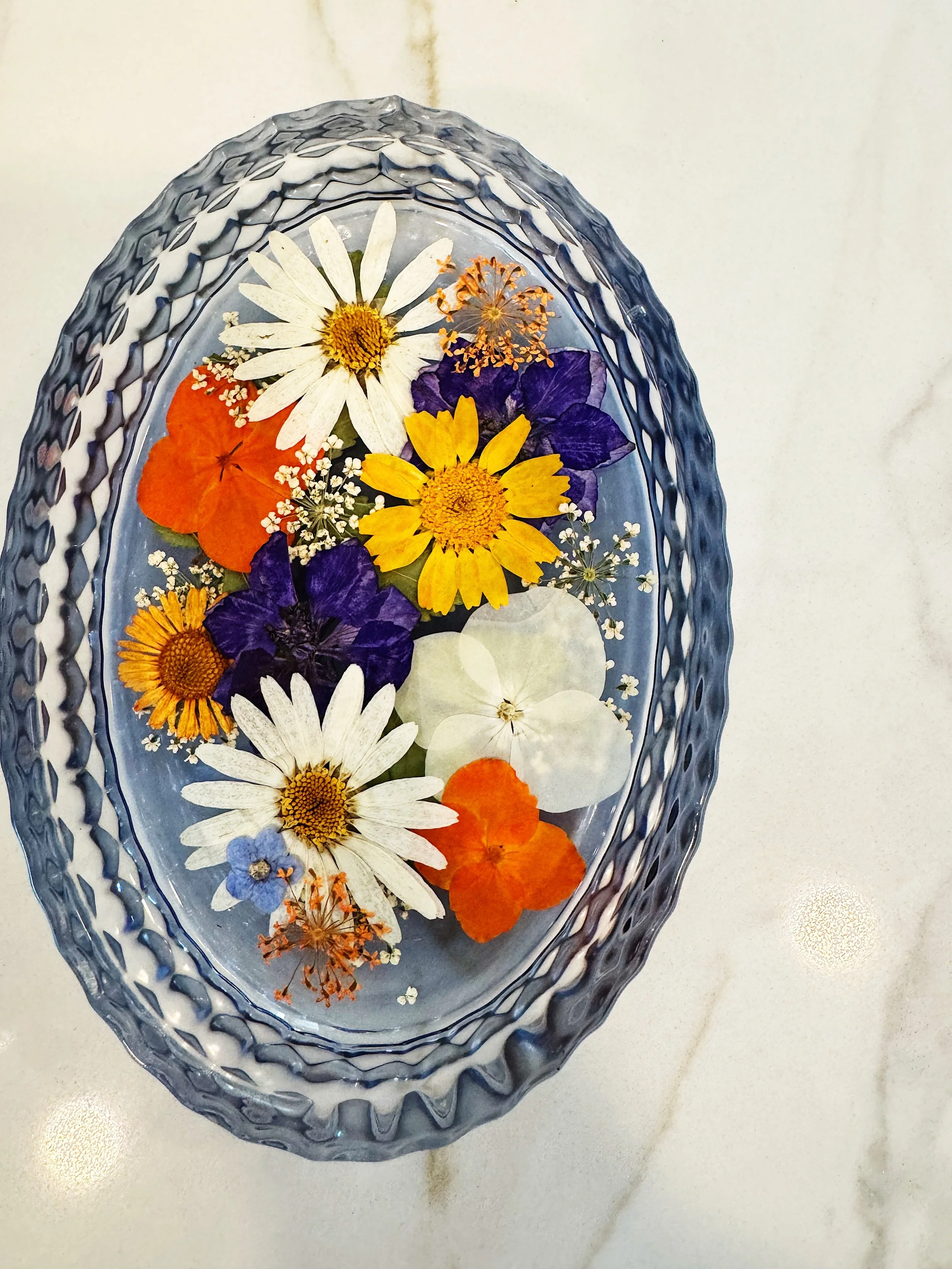 pressed flower ring dish bedside decor
