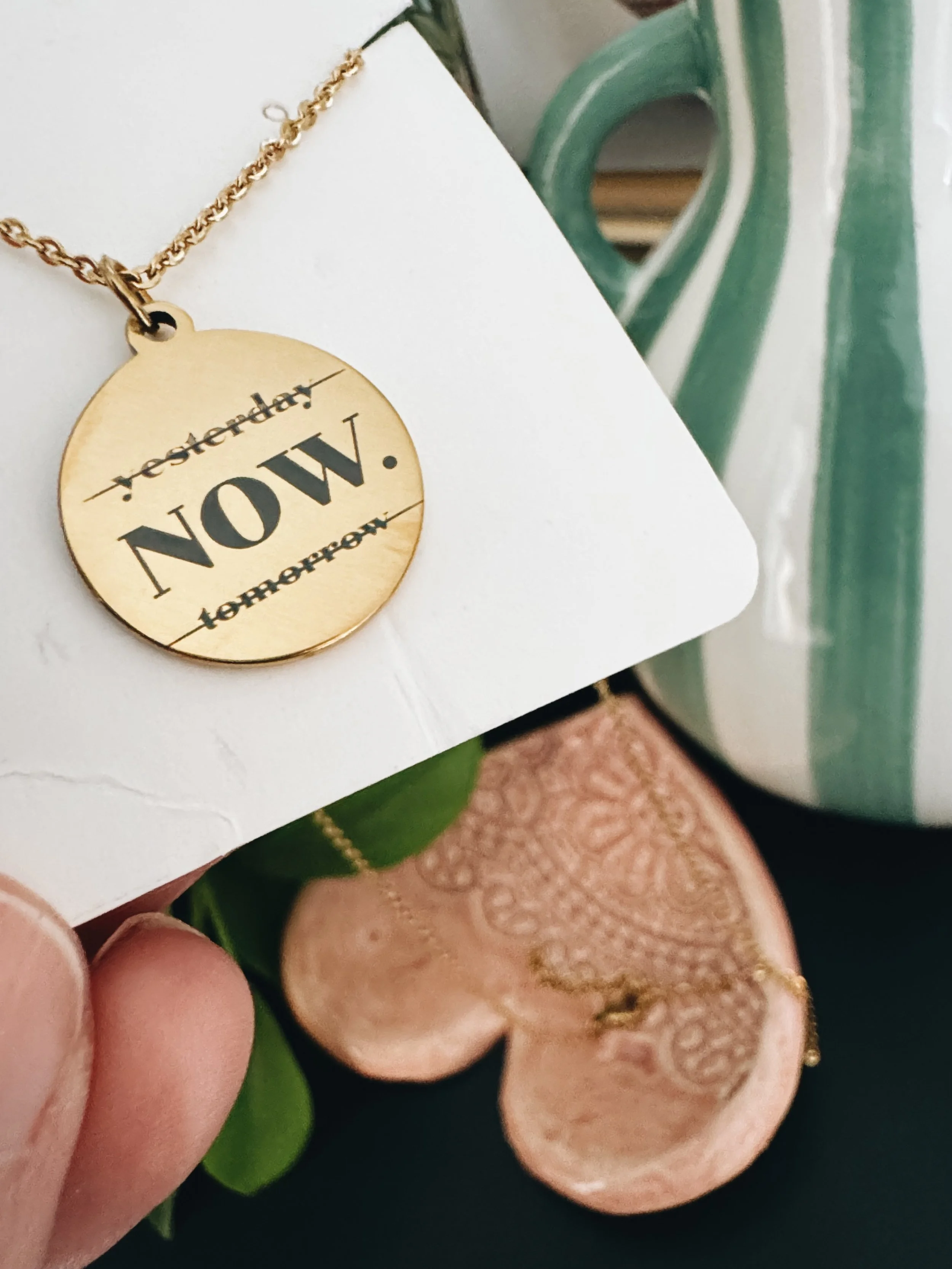 now engraved necklace gold