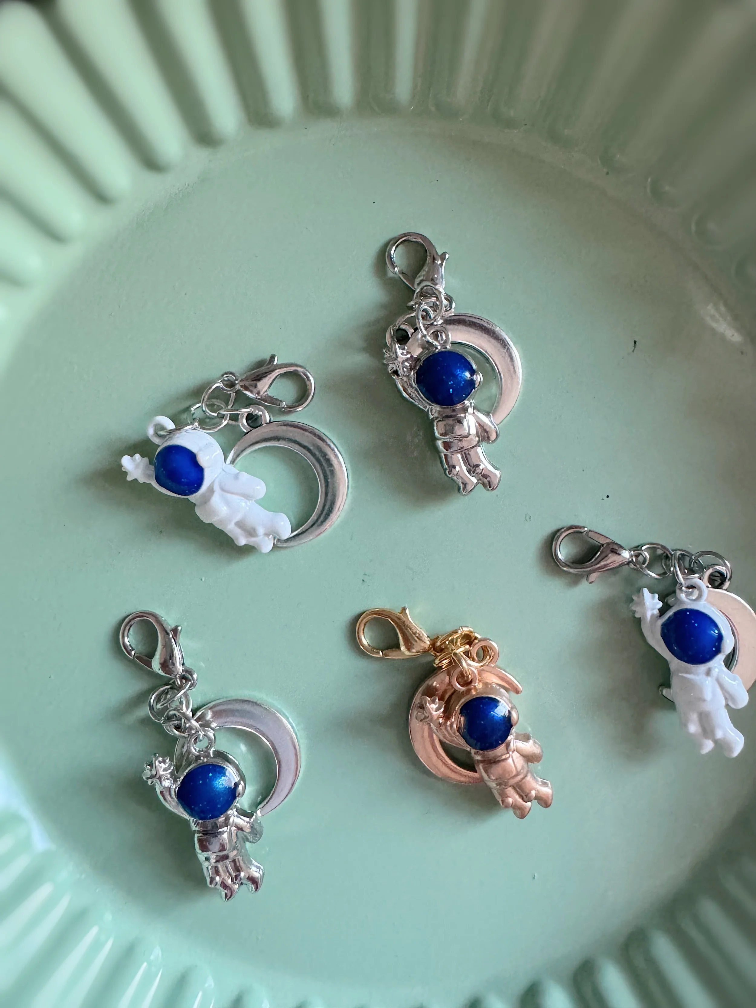 “Reach for the Stars” Orbiter with Layered Moon Clip-On Charm