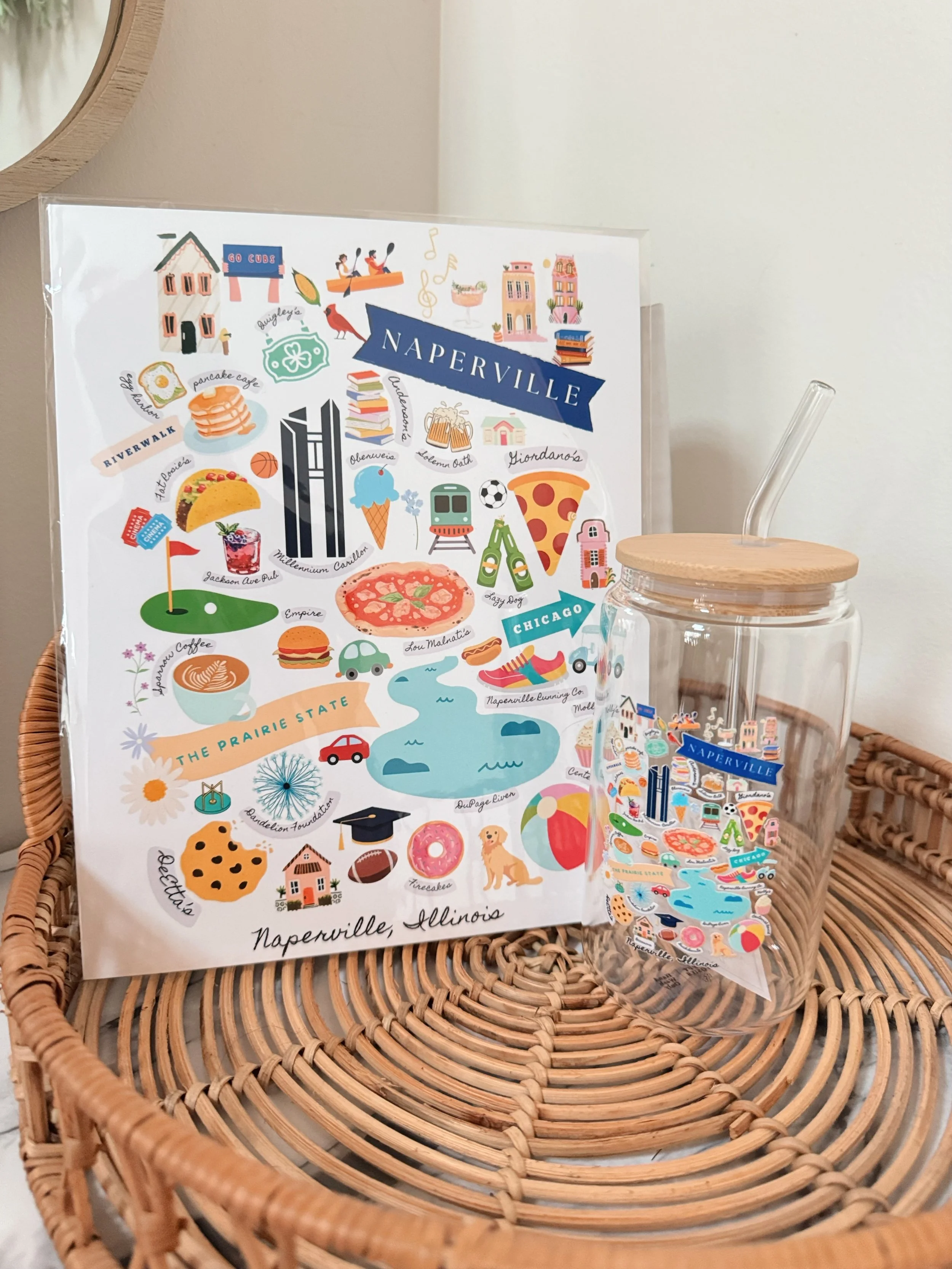 Naperville Illinois Map Art Print