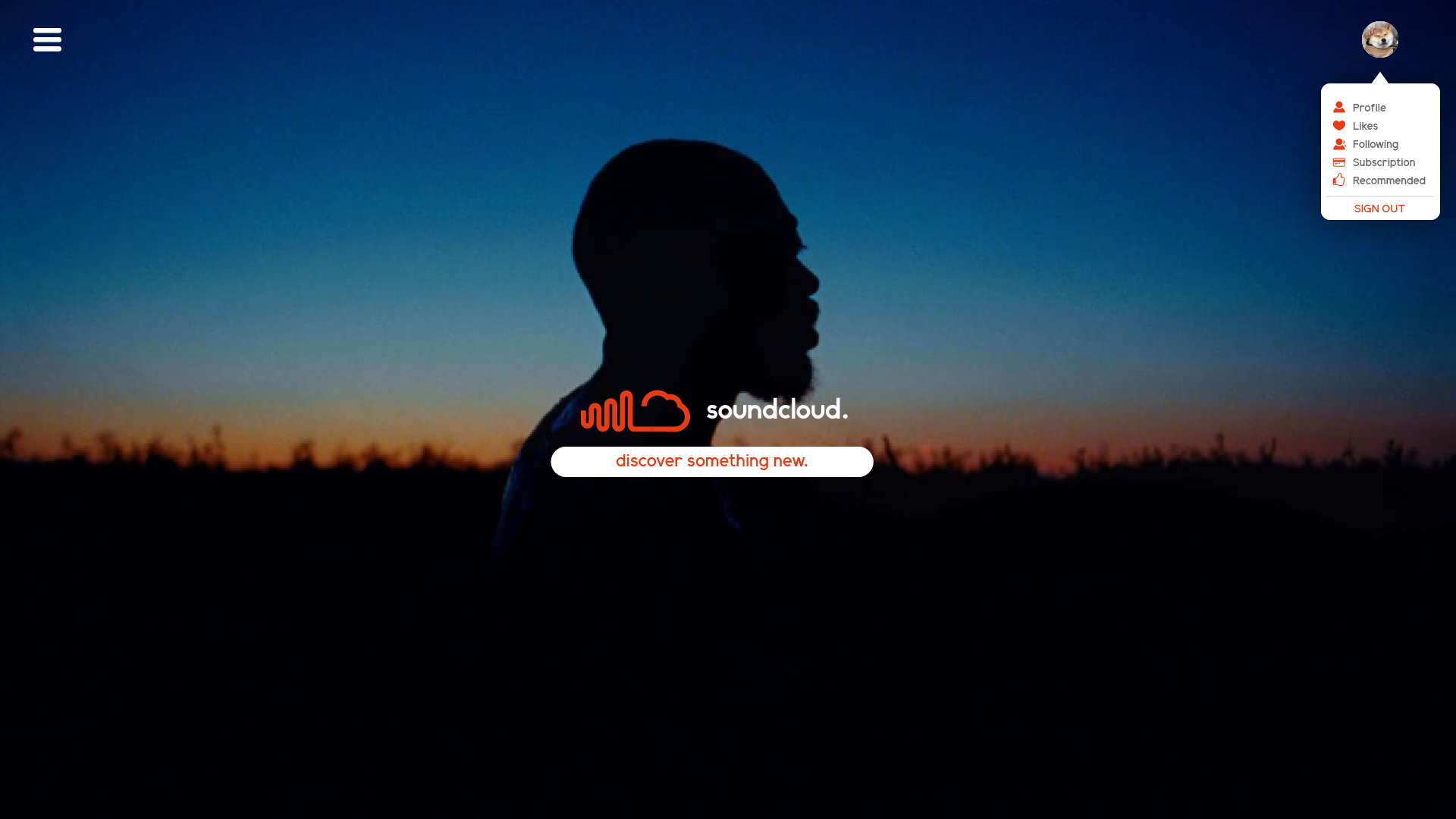 Landing Page with Menu