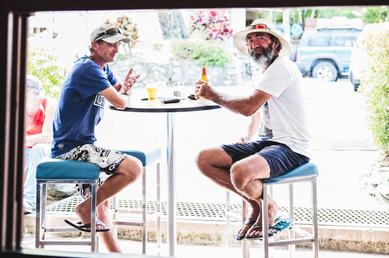 Locals enjoying a beer on the footpath at The Central Hotel Port Douglas