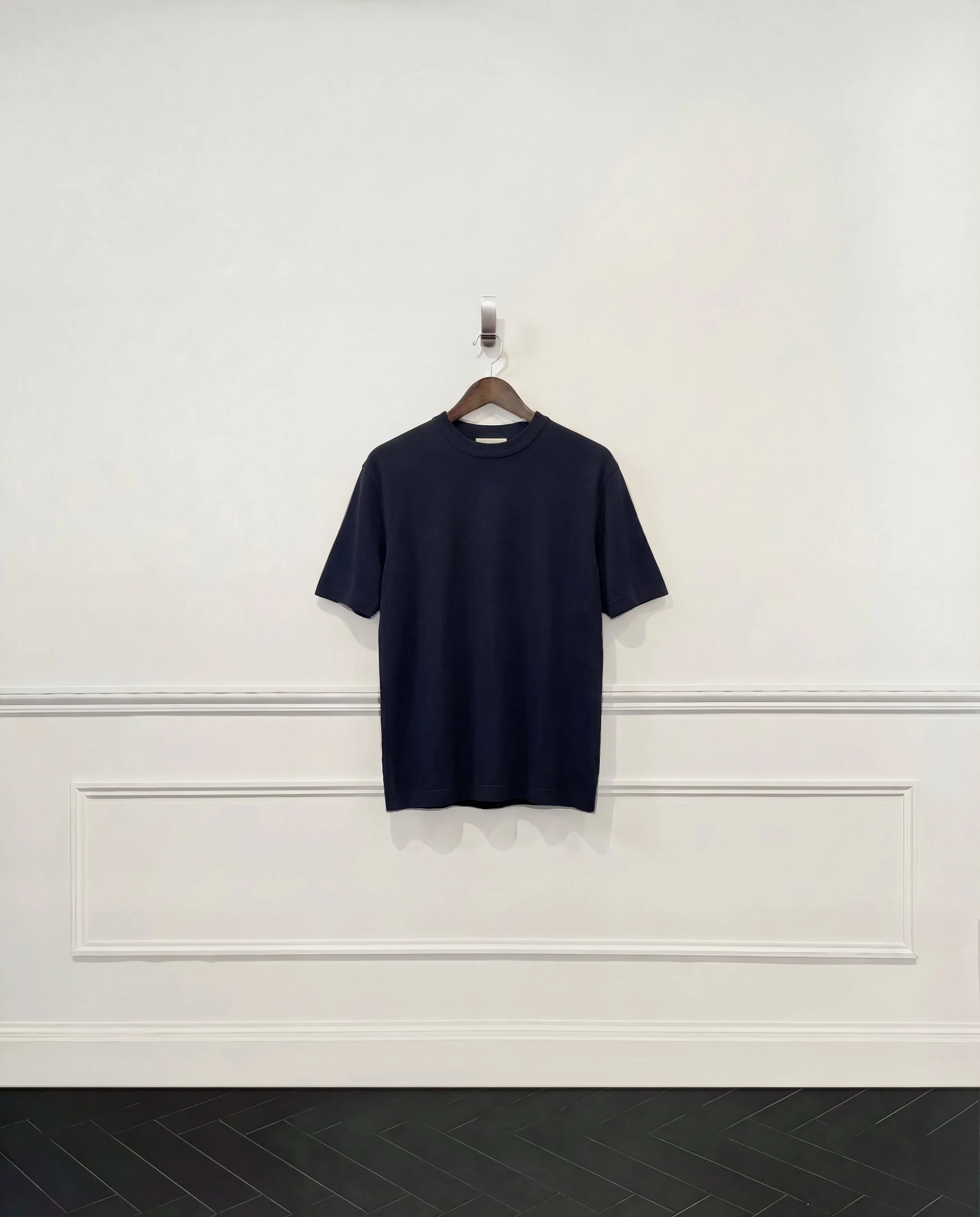 T-shirt en laine bleu marine