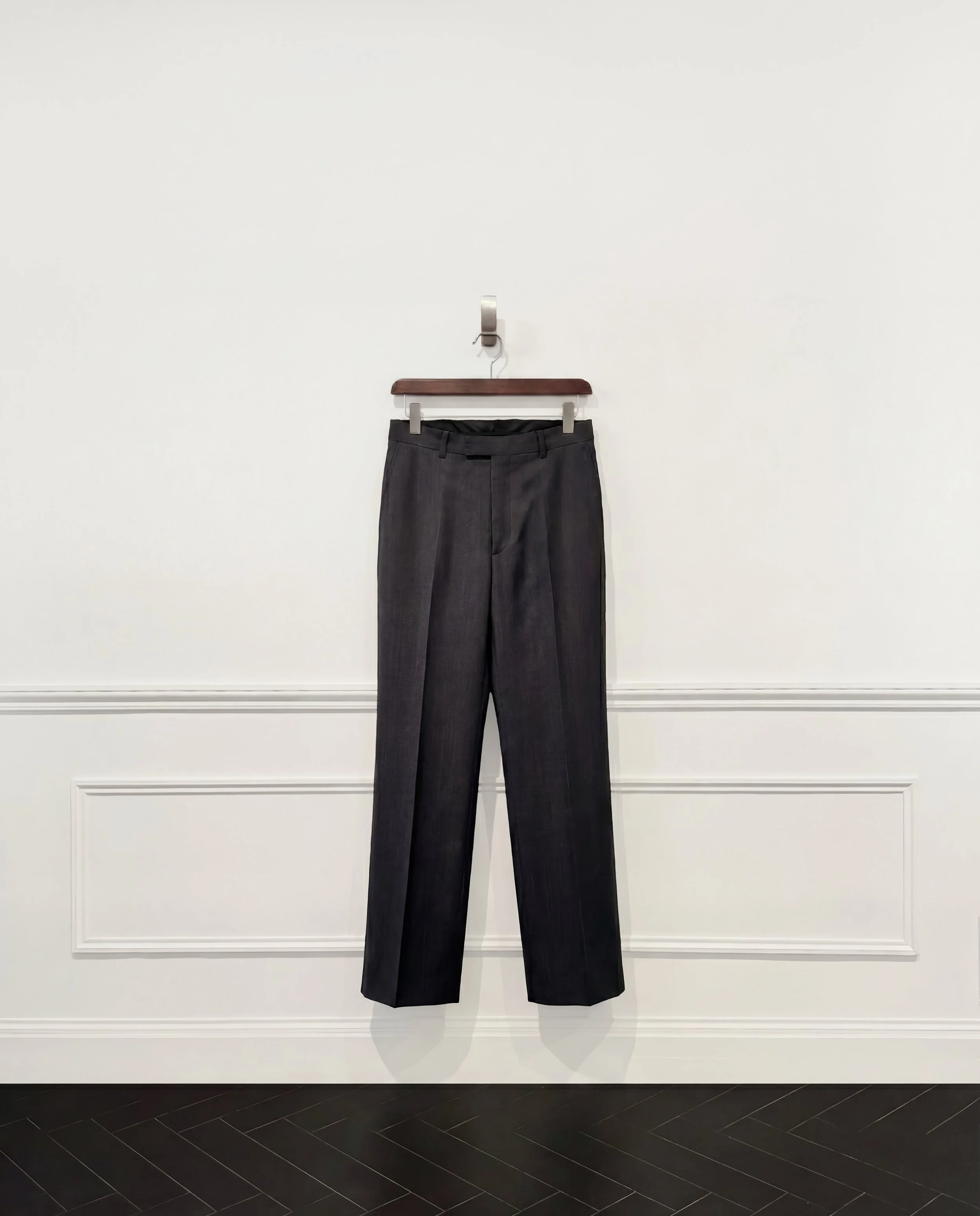 Pantalon en laine et mohair gris
