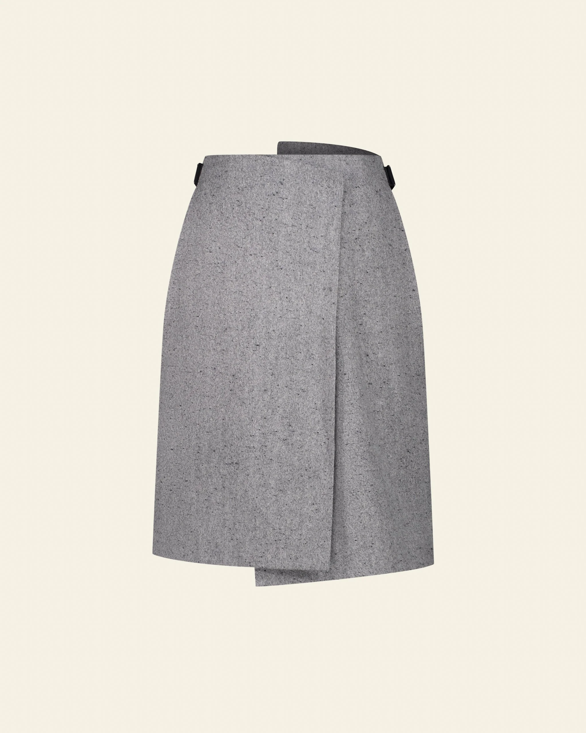 Jupe portefeuille Laine