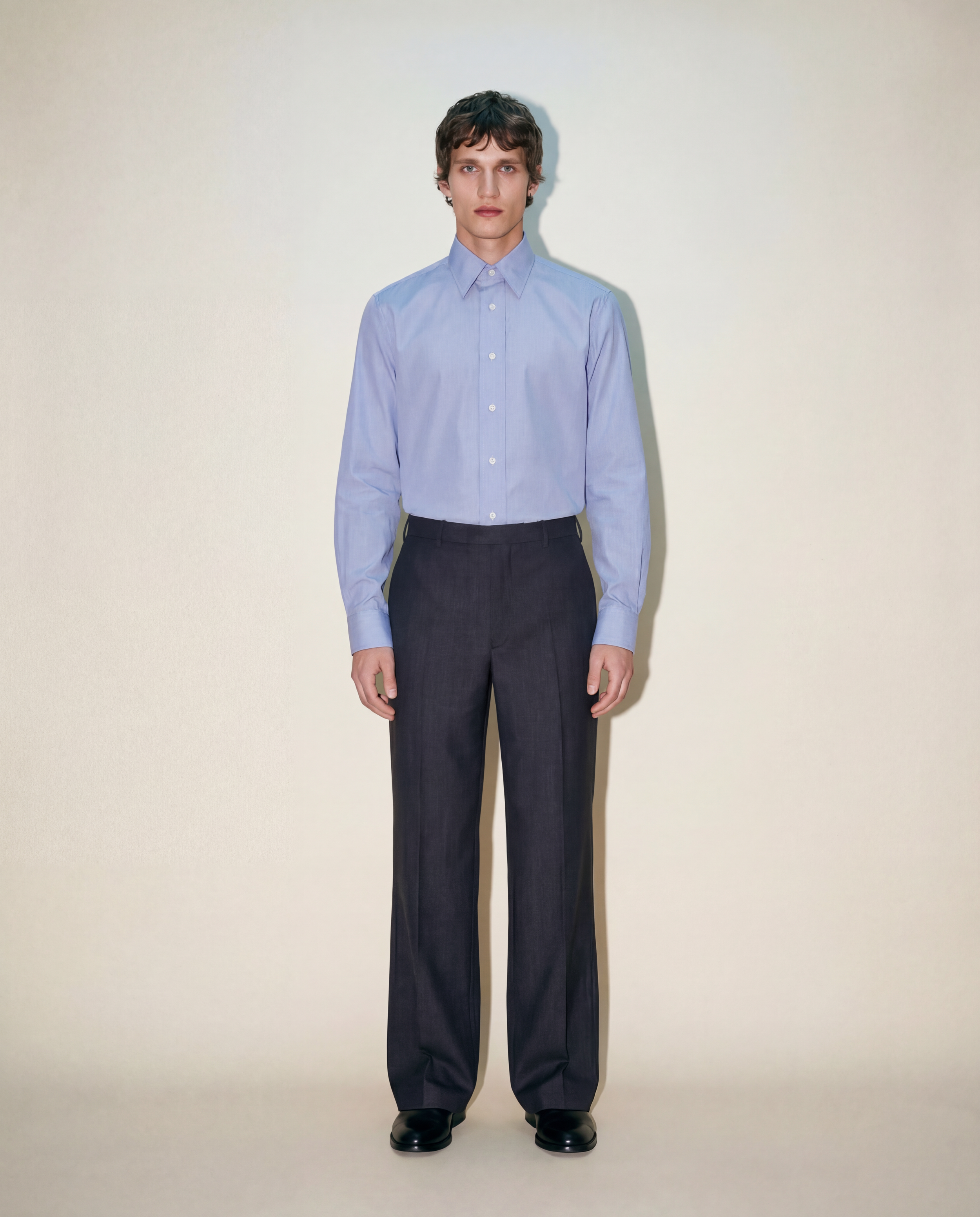 Pantalon en laine et mohair gris