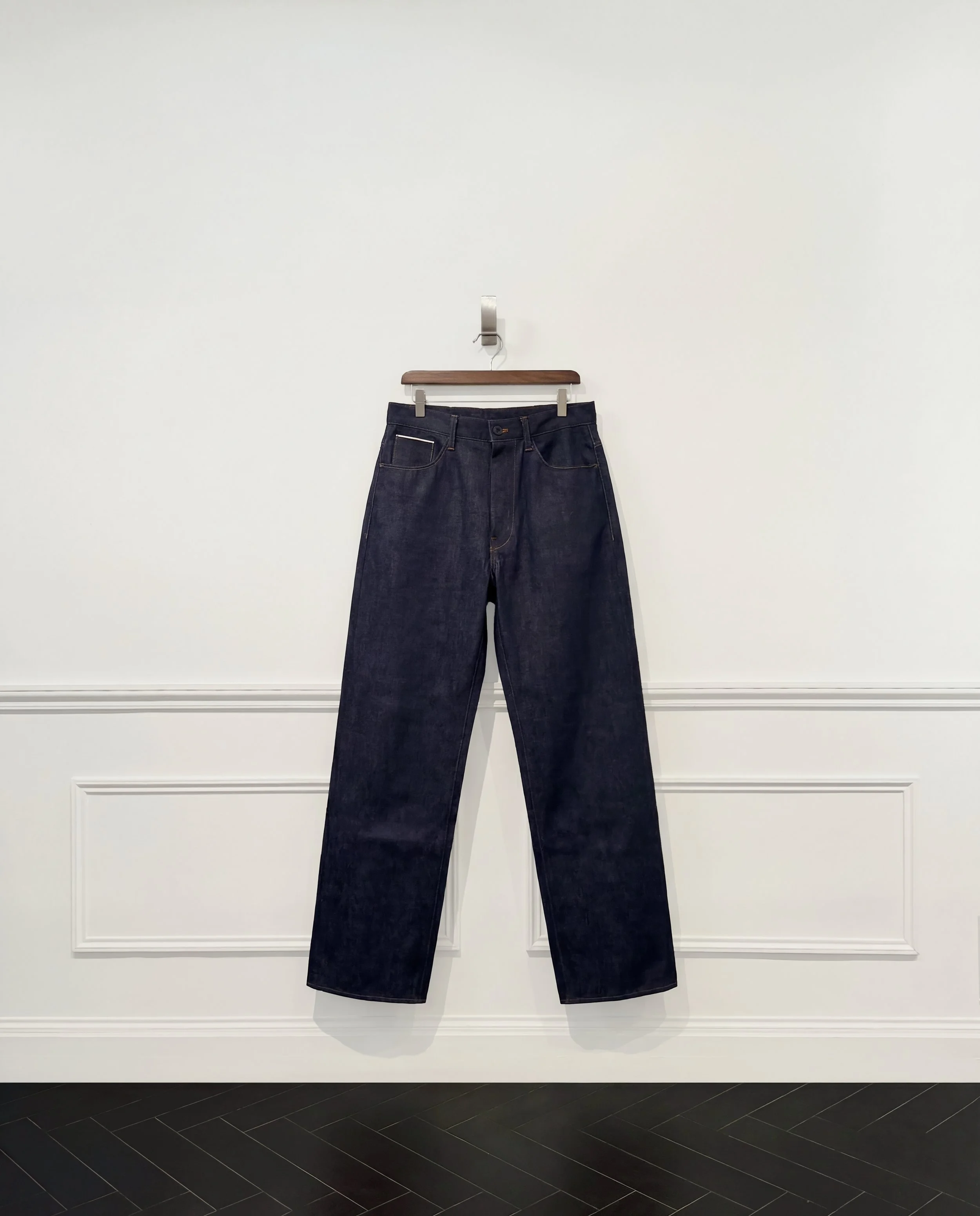 Jean jambe large en denim brut