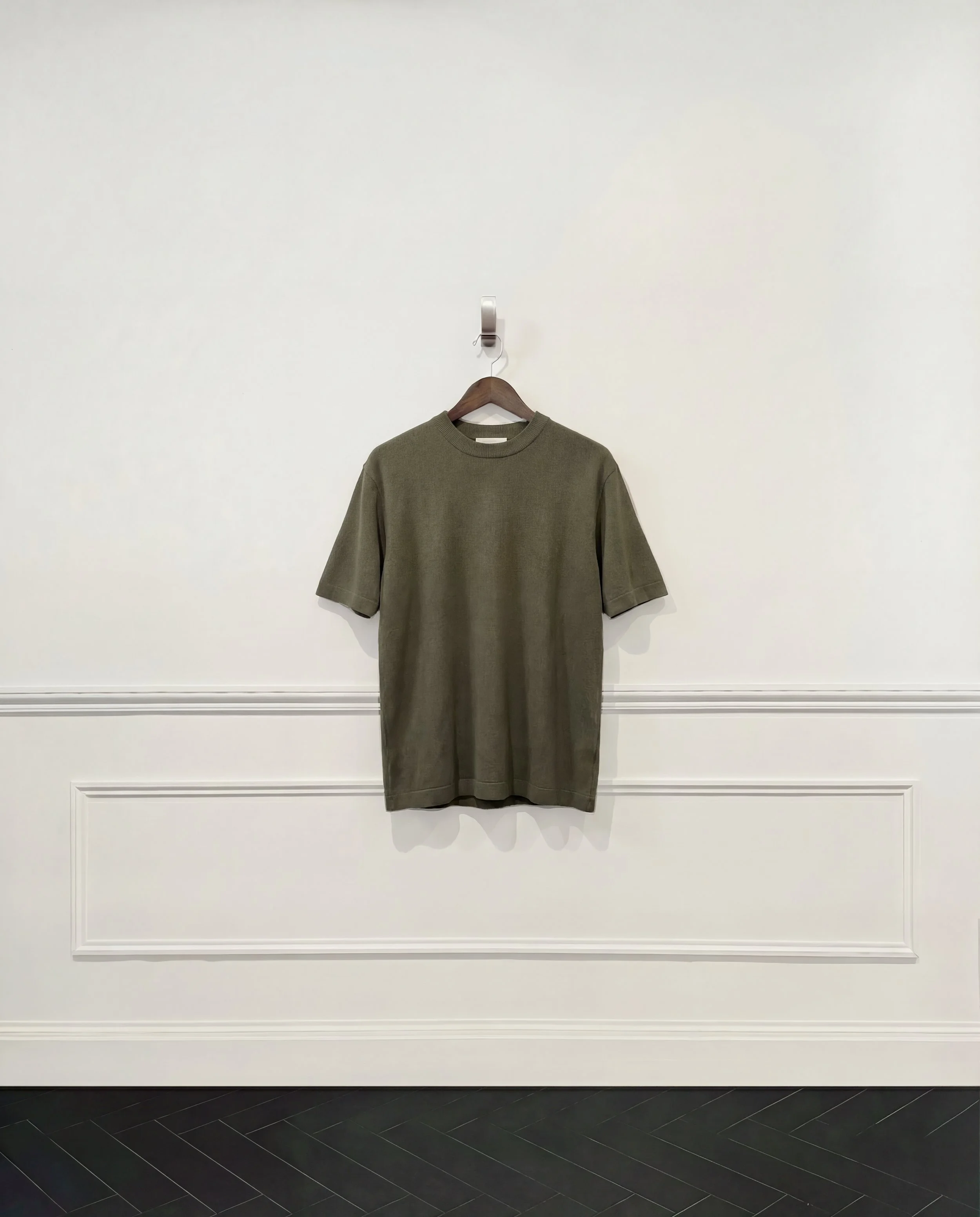 T-shirt en laine kaki