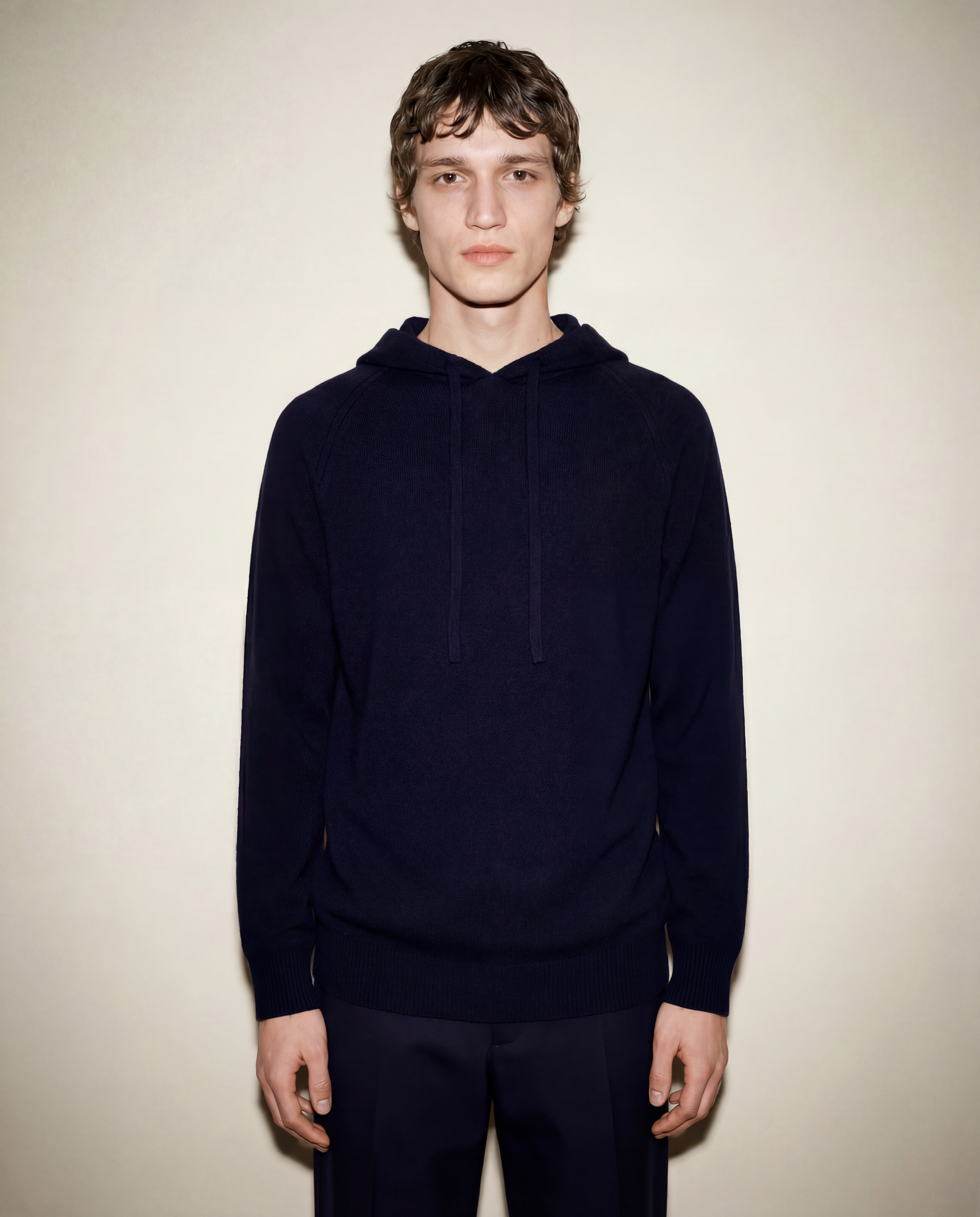 Hoodie en cachemire bleue marine