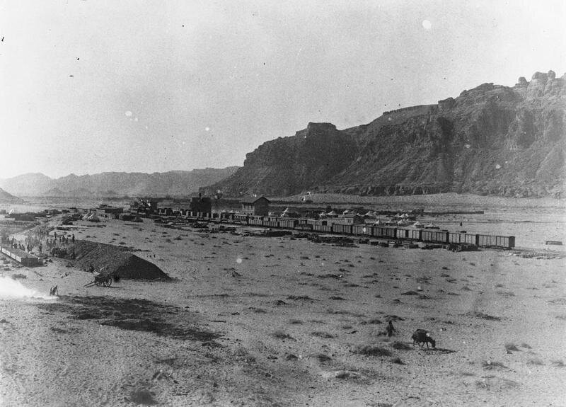  J.H. Halladjian, photograph 1908, “Hejaz Railway - Station of El Ula. Beyond this no Christian may go. It is the entrance to the sacred province of the Hejaz”, Colonel TE Lawrence Collection, Imperial War Museum © IWM Q 59691 