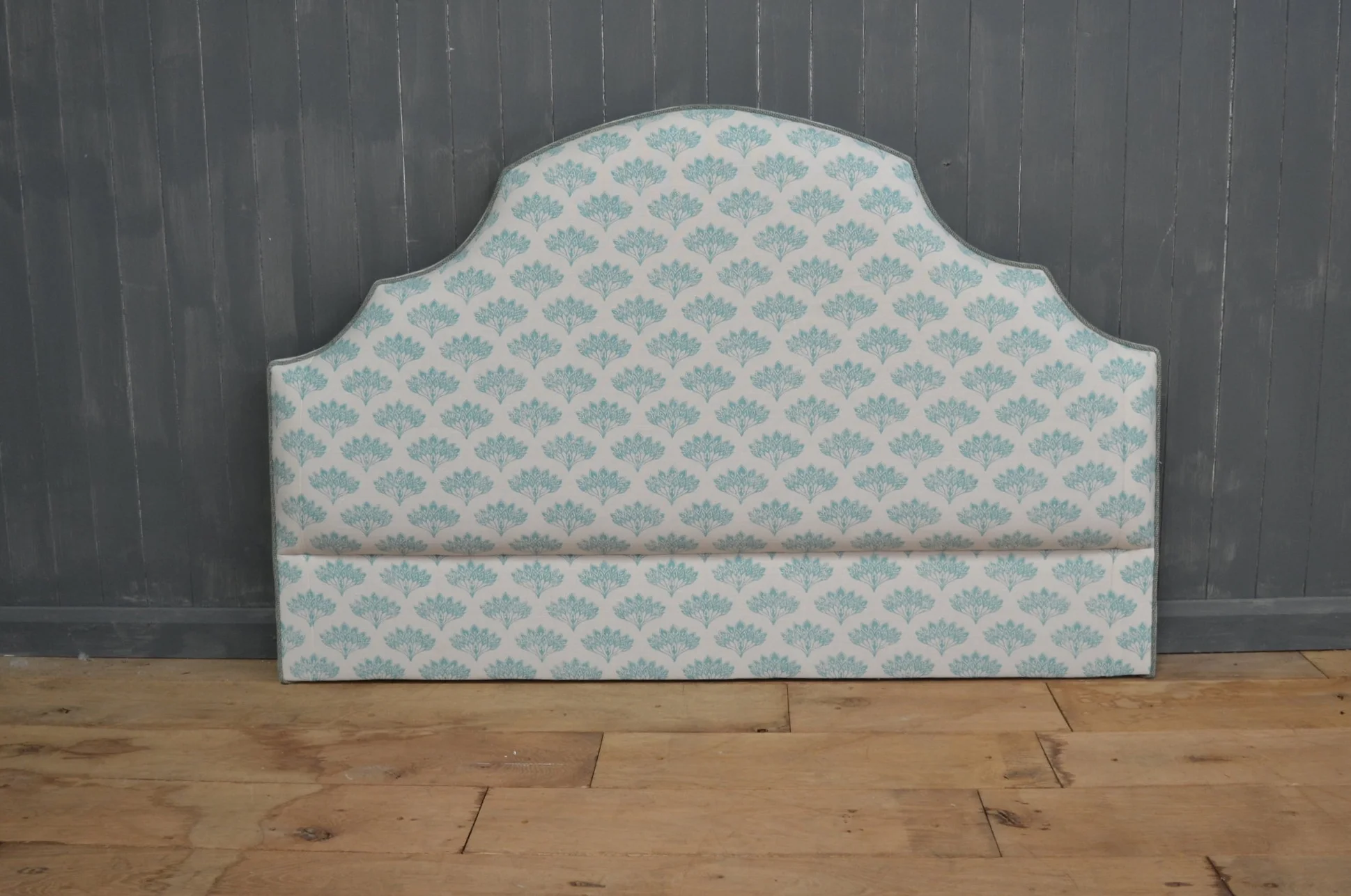 Bespoke Upholstered Headboard, contrast piped.
