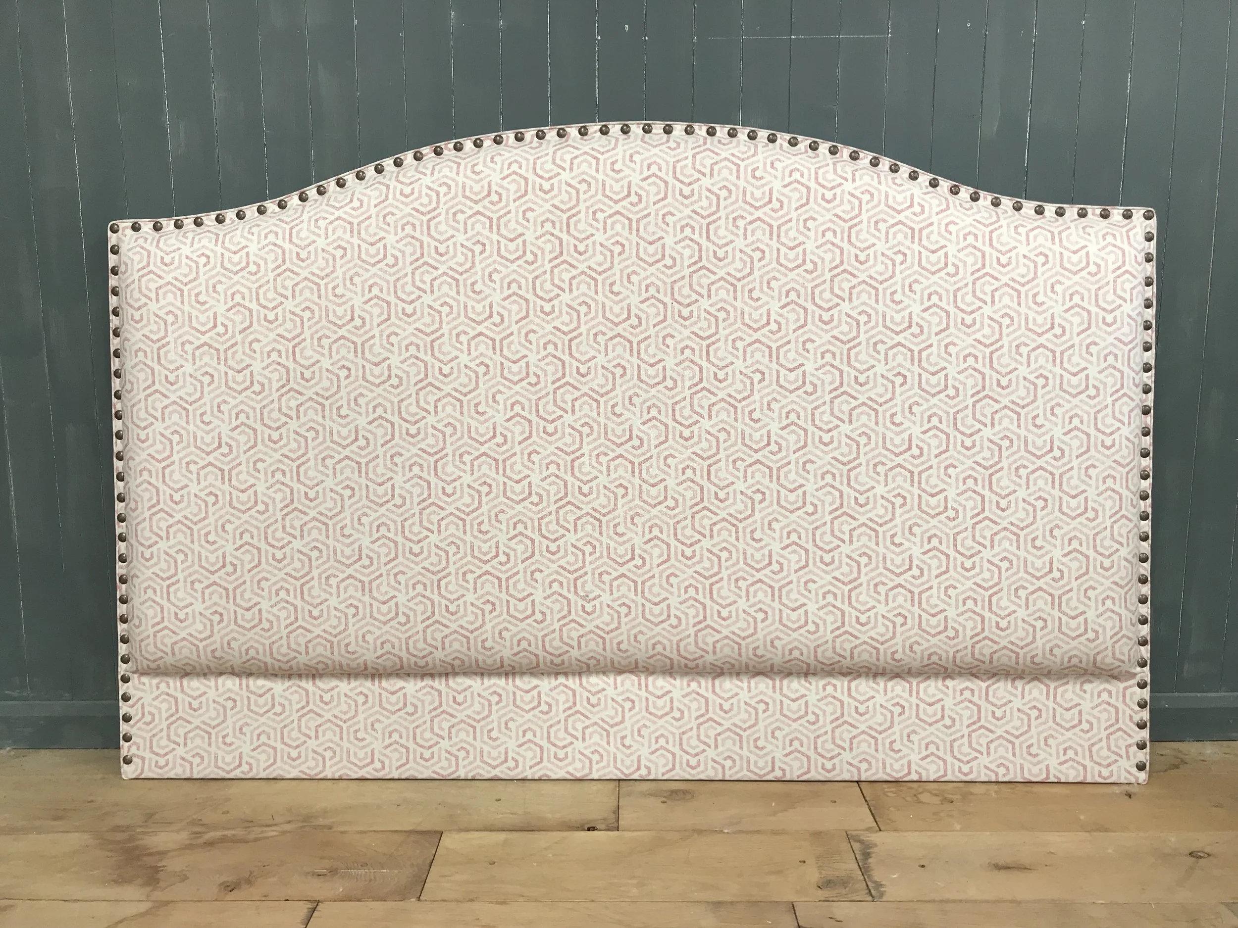 Bespoke Upholstered Headboard - space stud border