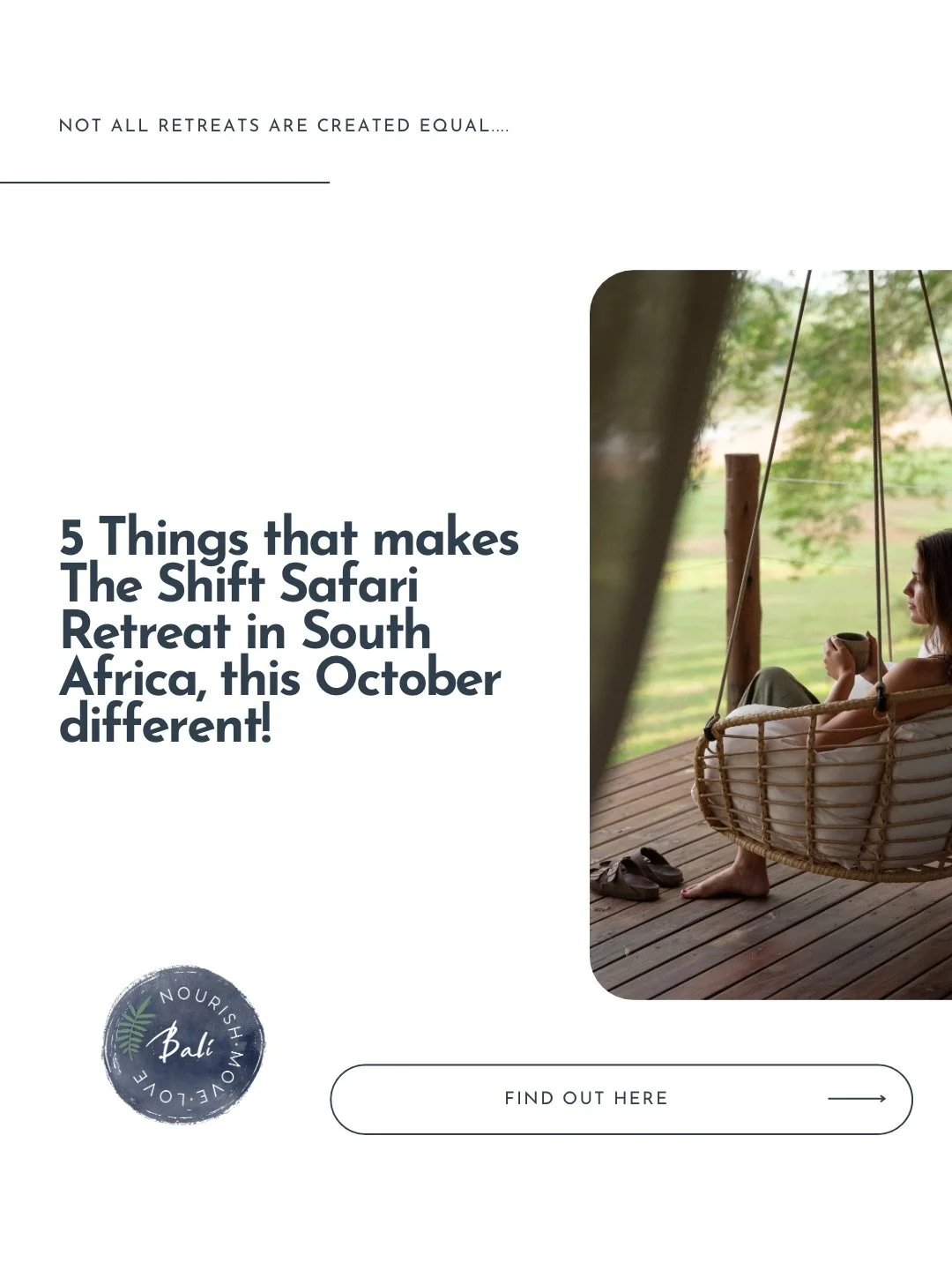 There are a LOT of beautiful safari retreats out there.

So when I created The Shift Safari Retreat, I didn&rsquo;t want to simply put yoga and safari together, choose a gorgeous lodge and call it a retreat.
I wanted it to feel personal.

I wanted yo