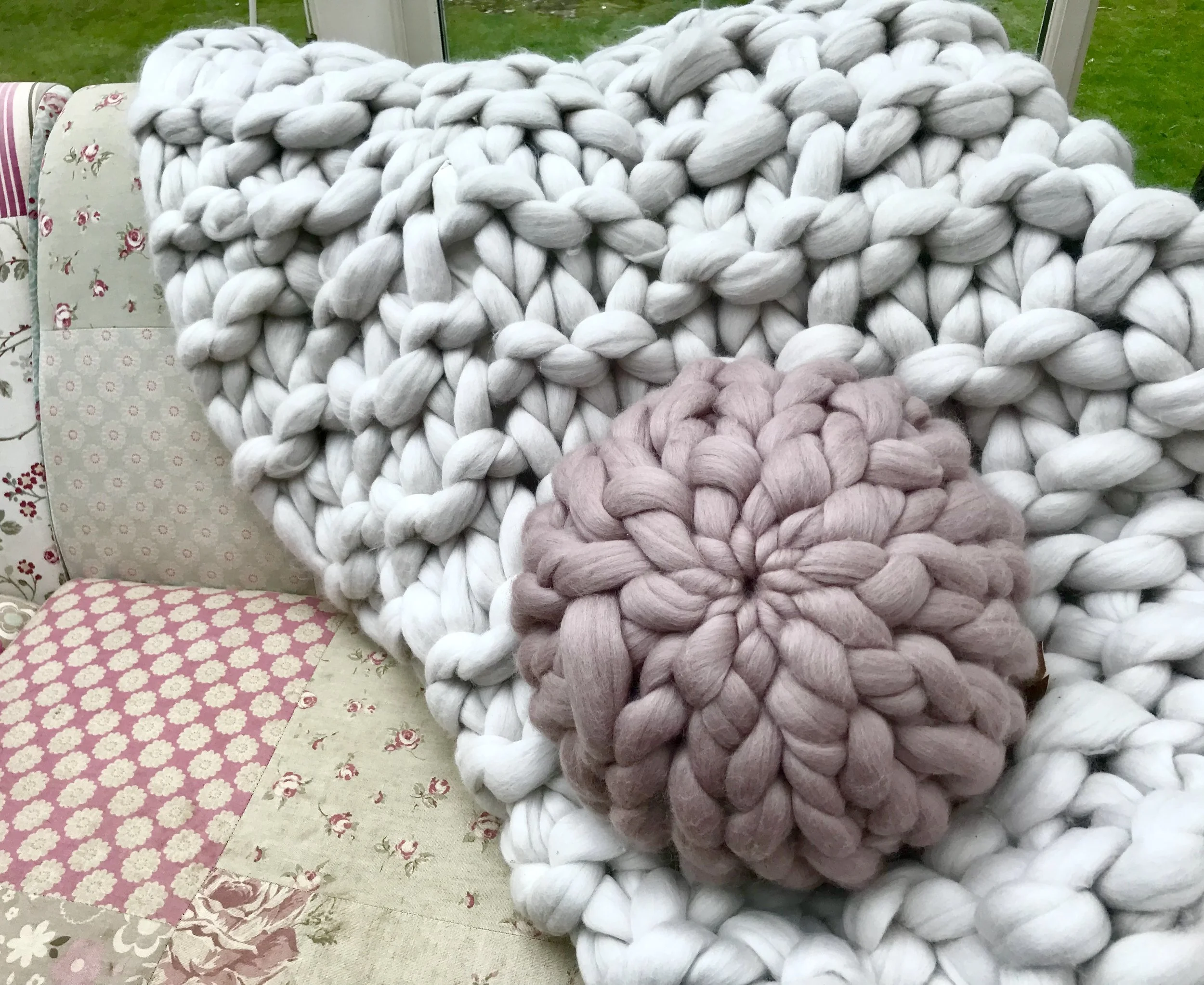 knitted wool cushions