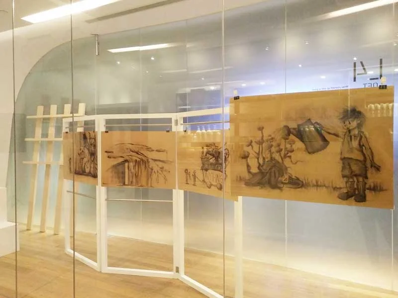 Original Artworks showcased at Orchard Library window display