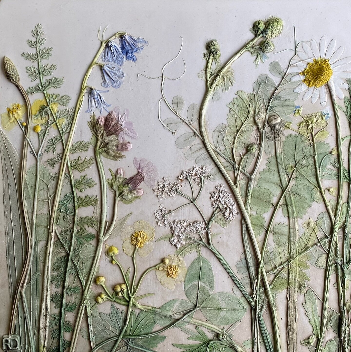 Wild flowers and foliage from the Heath cast and then painted with watercolours. I don&rsquo;t often paint my casts but sometimes I can&rsquo;t resist! I love capturing all of plants that were growing in a small area and am always amazed at the huge 