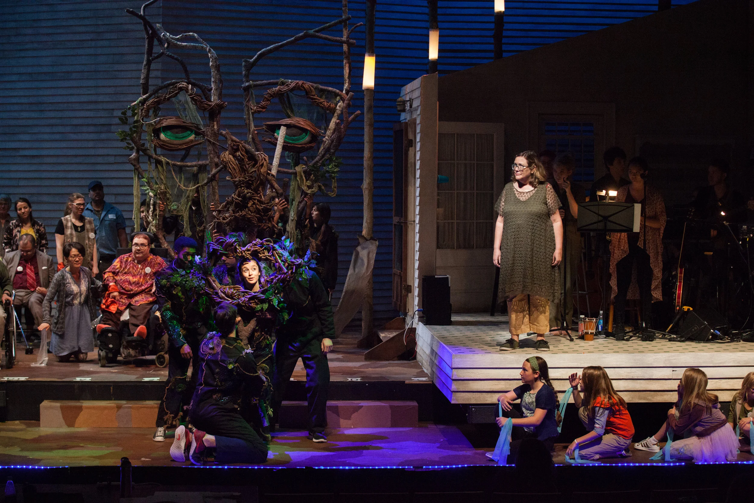 Taiga in the Berkshires by By Lucy Thurber, Directed by Lee Overtree, Scenic Design by Henry Blazer, Puppet by Lindsay Mummert and Jenn Bobo Lighting Design by Eric Haufschild