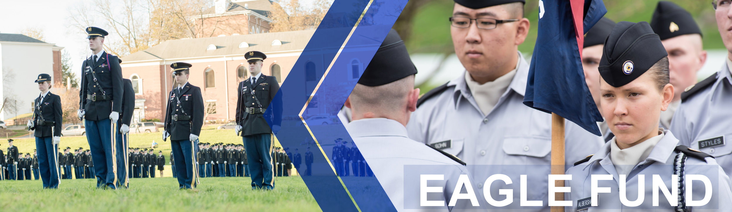 Eagle Fund page banner: features Corps of Cadets standing in formation on the drill field at the University of North Georgia in Dahlonega. 