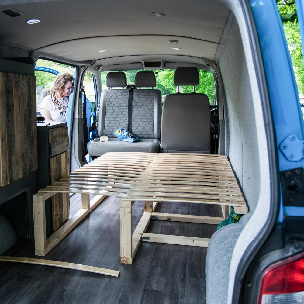 Chevy Astro Camper Van Build Pull Out Slat Bed Seeking Lost Thru