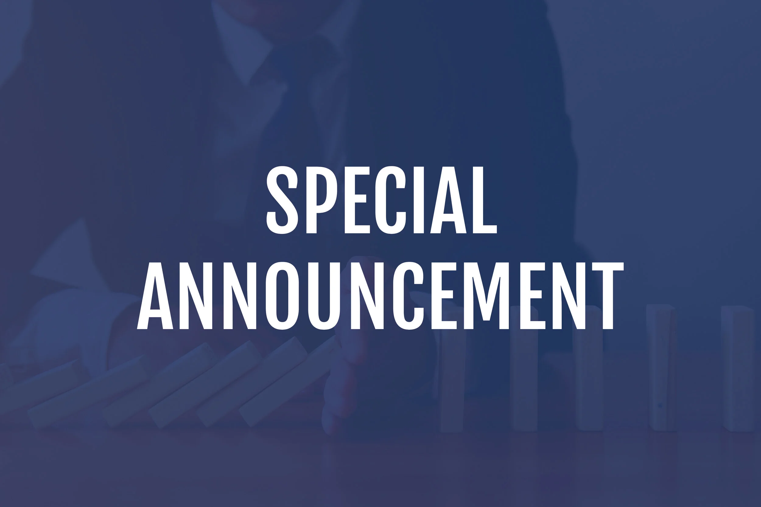 Special Announcement for 2020