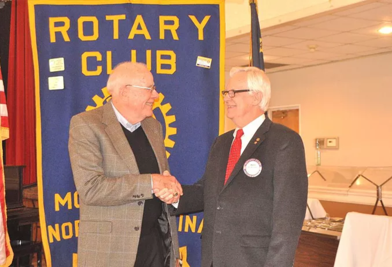 John D. Greene, 2014 Distinguished Person of the Year, with fellow Rotarian