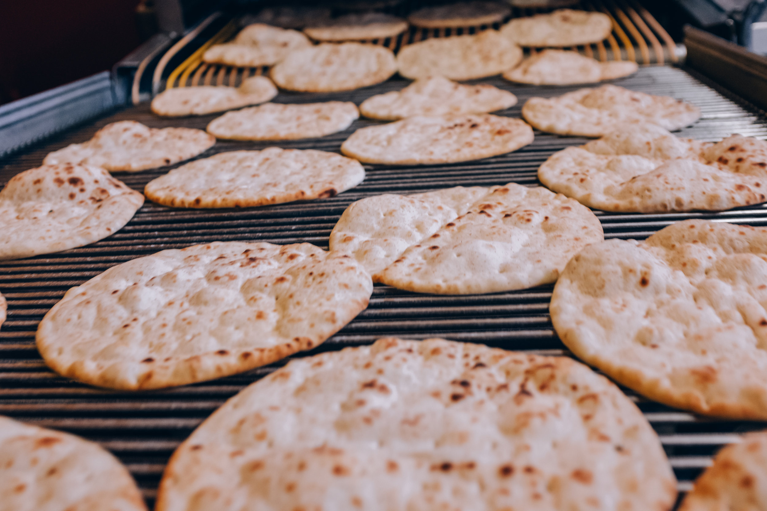 Our Pita bread is baked.