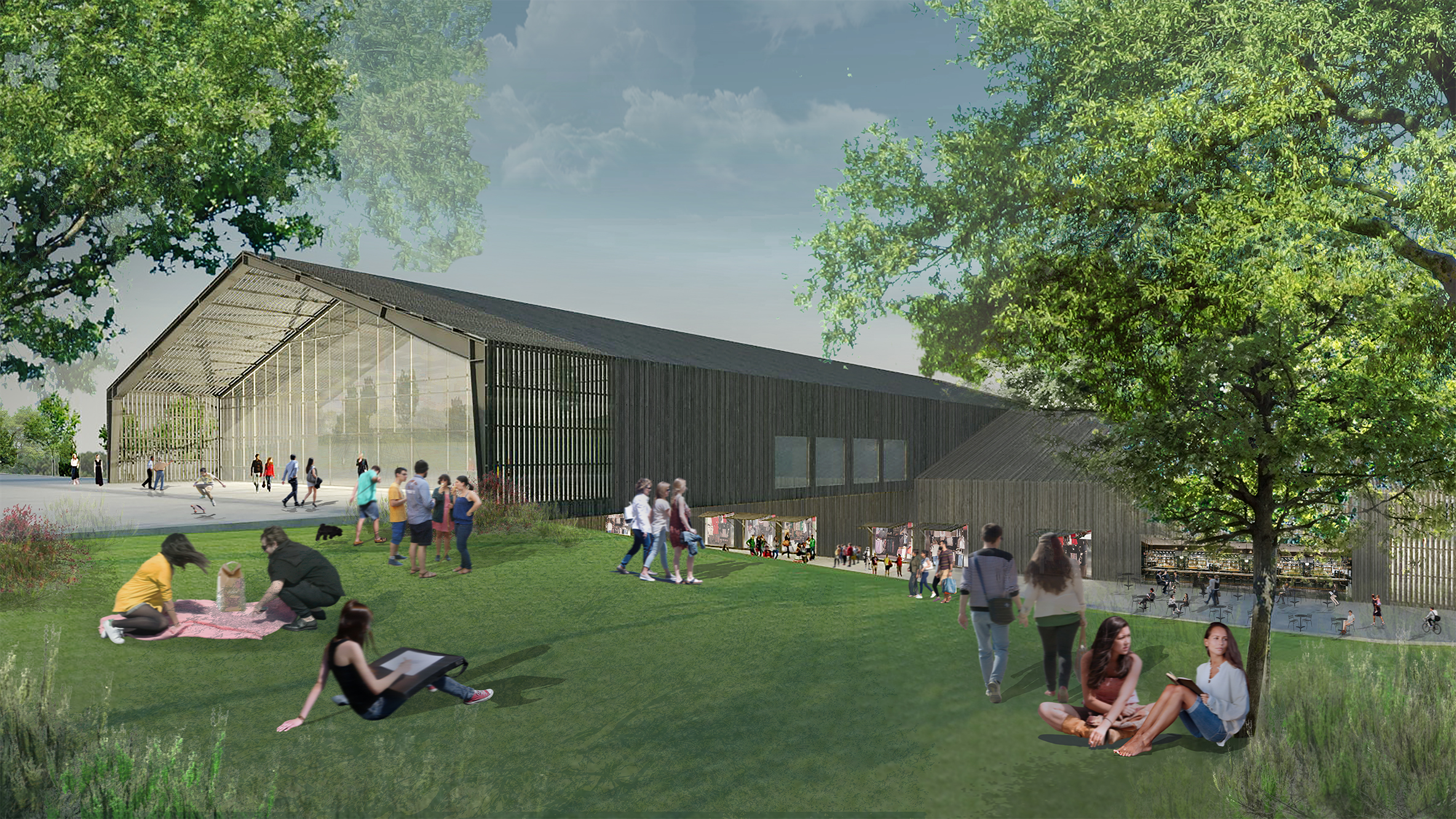 EIGHTFOLD | architecture, master planning EIGHTFOLD is a revolutionary development taking form in East Austin. Rich in culture and intended as a mixed-use campus, EIGHTFOLD’s philosophy is based on the tenets of the Buddhist Noble Eightfold Path. It is designed to create a community without boundaries, transcending traditional work and life environments and awakening the body, mind, and spirit. Emphasizing a connection with nature, our design considers the idea of expansive and connected living. Inspired by Texas Dance Halls, Runa Workshop proposed a series of structures that capture the essence of these historic buildings which focus on family, history, romance and a way of life. Exuding soul and promoting the EIGHTFOLD lifestyle, we knew this was the authenticity the site desired. Client: EIGHTFOLD Location: Austin, Texas Size: tbd
