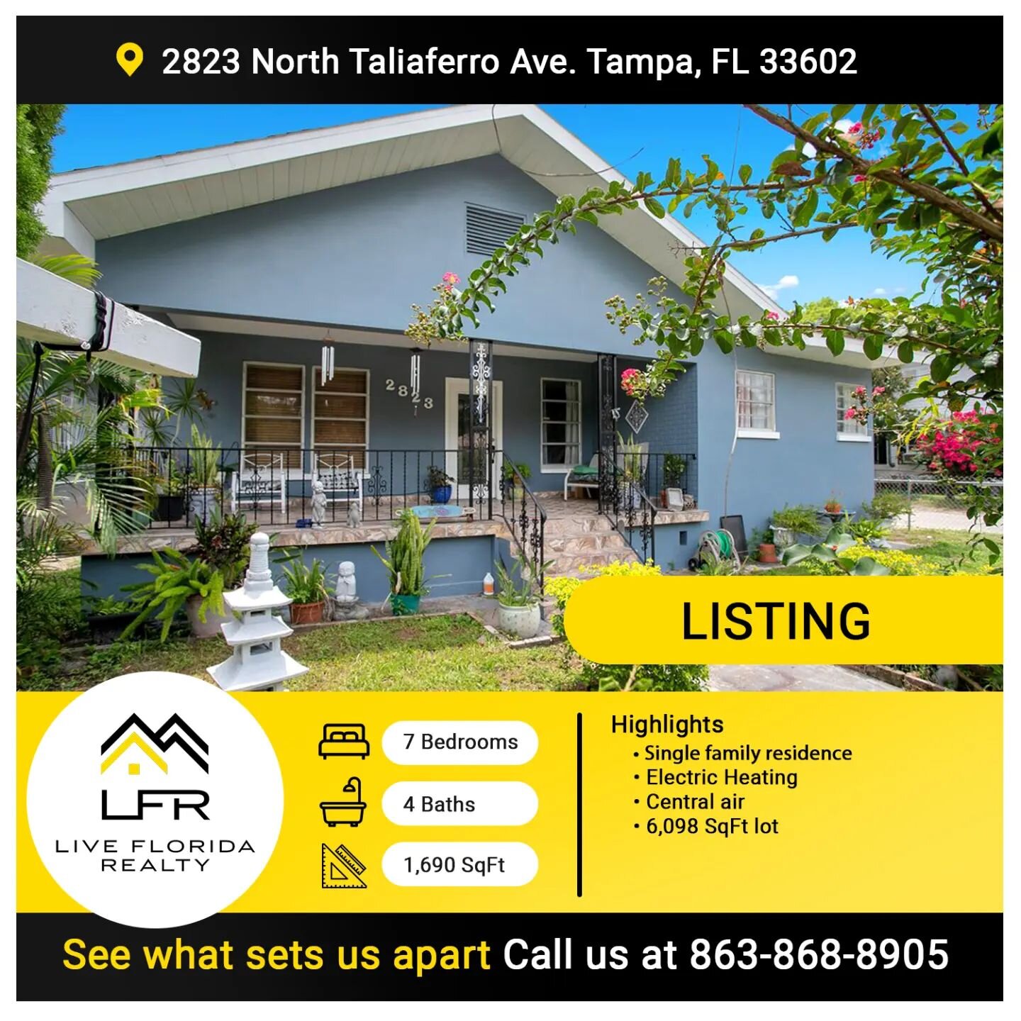 ⚠️LISTING ALERT⚠️
This beautiful 🛌 7 Bedroom, 🛁 4 Baths, 📐1,690 SqFt property on North Taliaferro Ave, Tampa, FL 33602 is officially listed 🏡

If you are looking for an investment property and want to enlarge your portfolio, or just a home where 