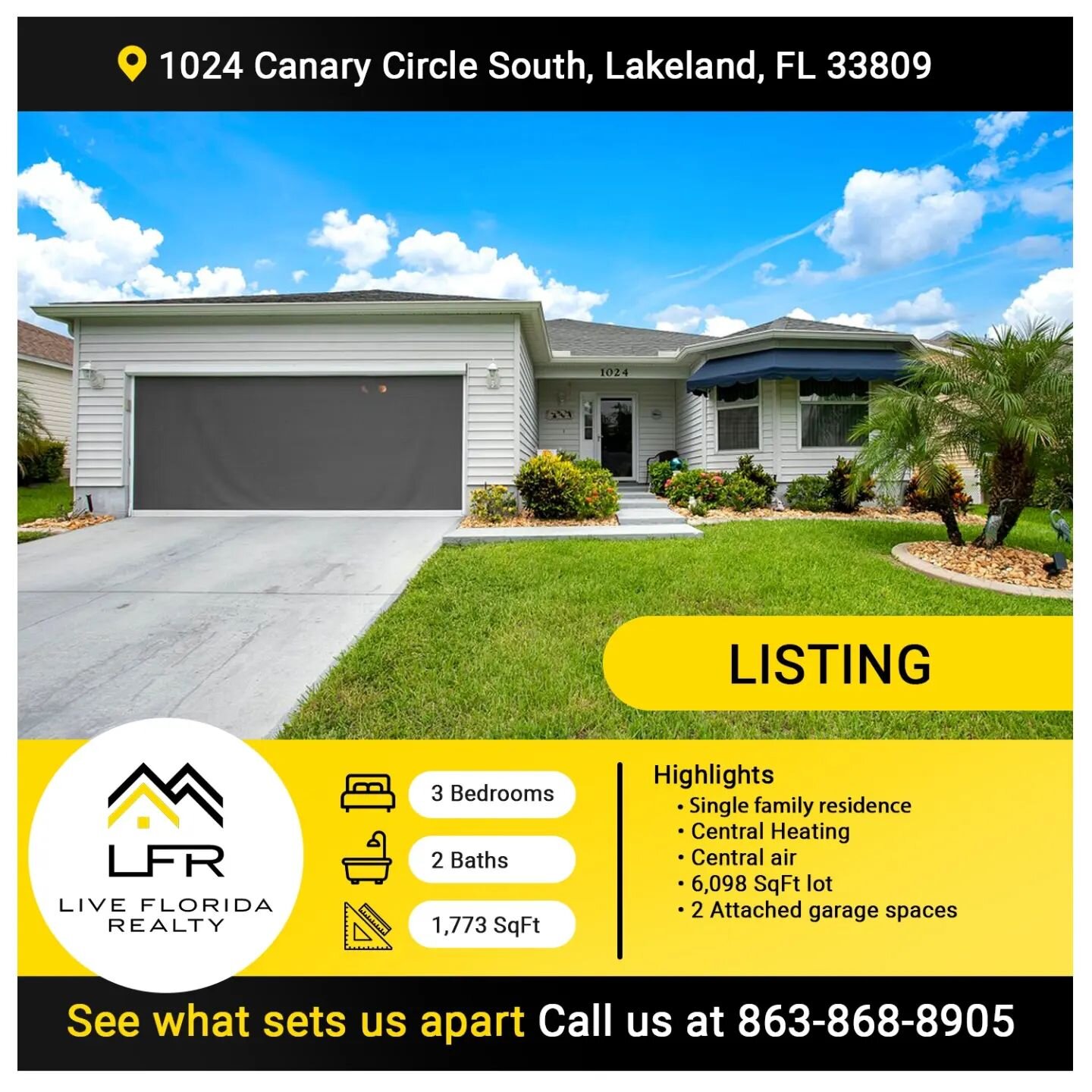 ⚠️LISTING ALERT⚠️
🛌 3 Bedroom, 🛁 2 Baths, 📐1,773 SqFt property on Canary Circle South, Lakeland, FL 33809 is officially listed 🏡

Interested in this property? Contact us today at 863-868-8905 for our viewing schedules 🏡  Or you may check out our