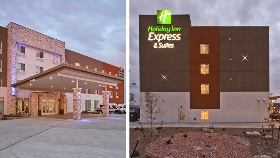 Front Entrance of Holiday Inn Express &amp; Suites in Green River, UT - Utah Architect