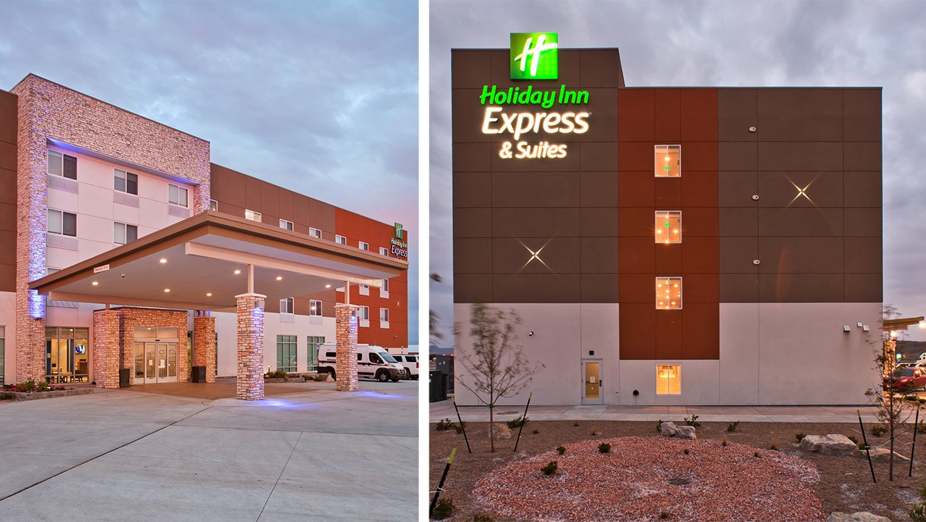 Holiday Inn Express &amp; Suites Hotel Entrance Design in Green River, UT - Utah Architect