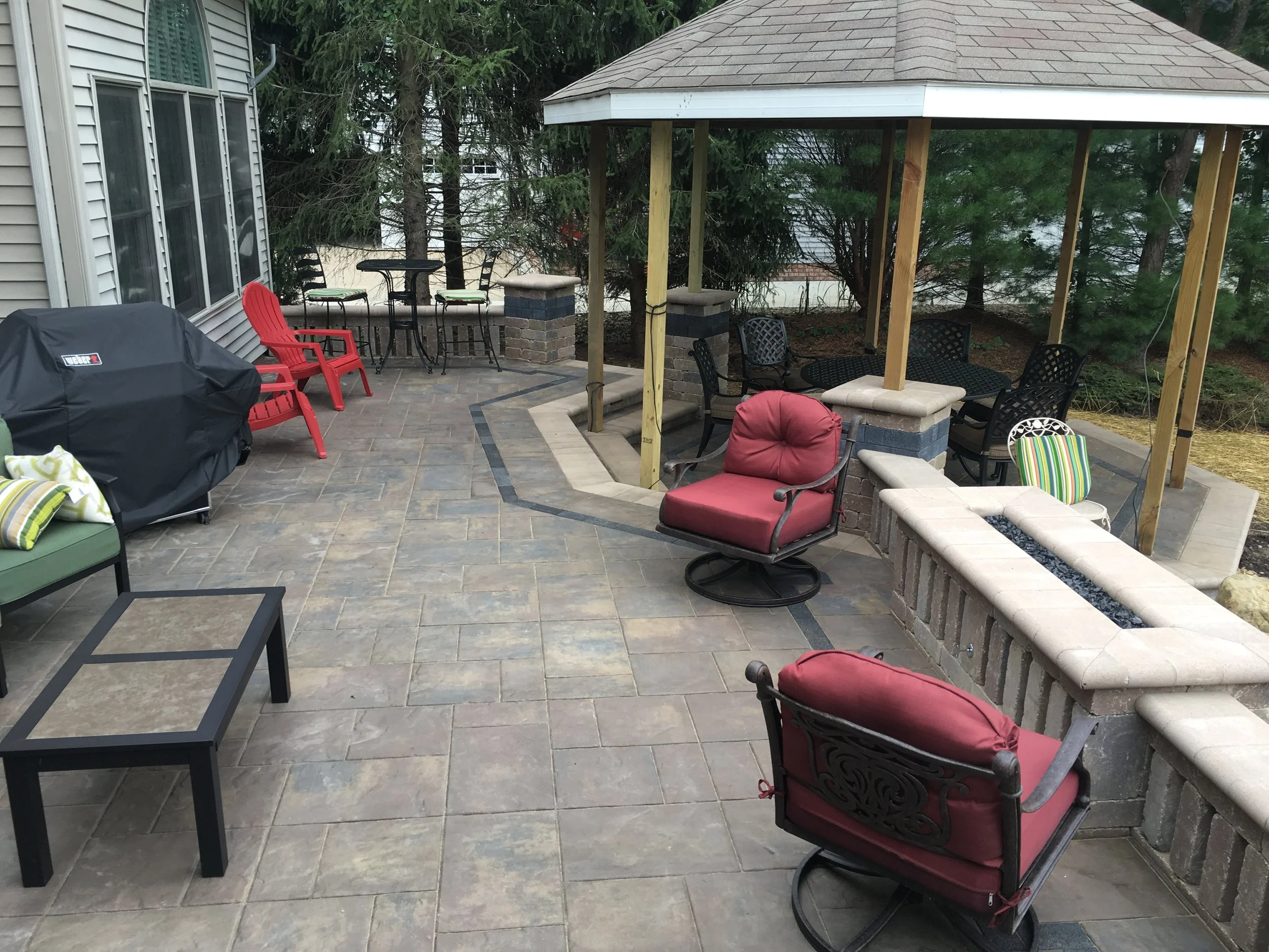 Pavilion, fire pit and paver patio in Sharon Township, OH