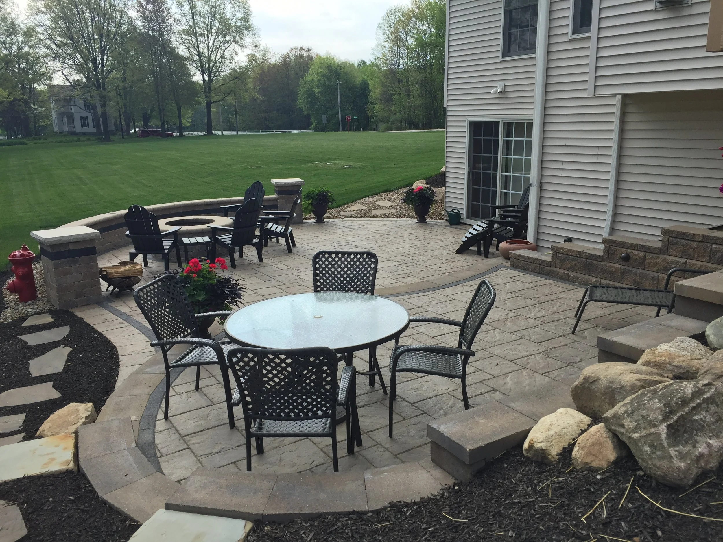 Stunning paver patio with fire pit in Wadsworth Township, OH