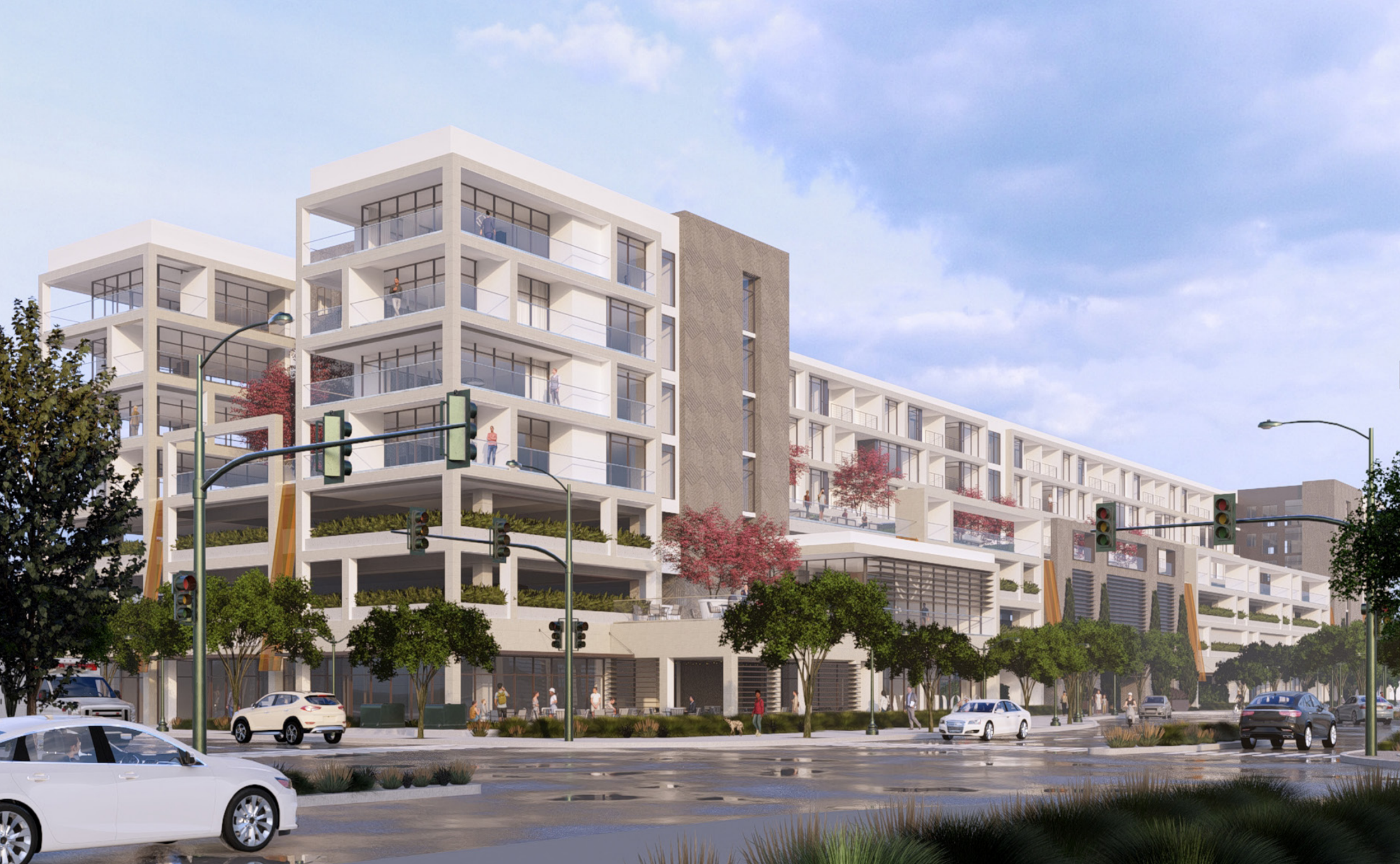 Rendering of Conceptual Podium Style Apartment Building