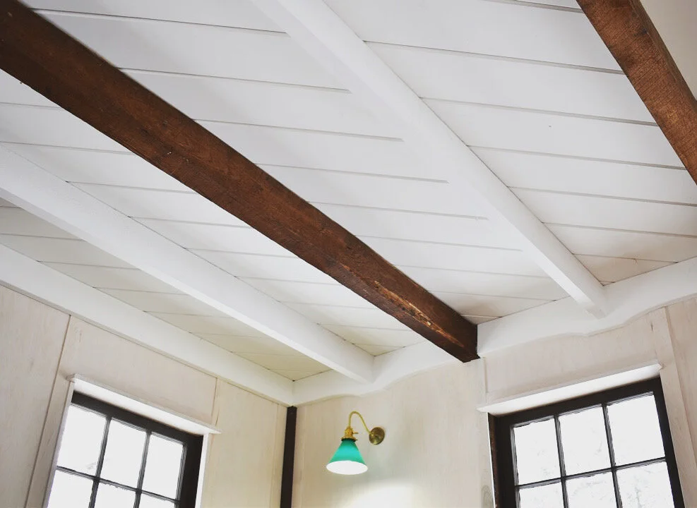  The loft floor is retrofitted to historic existing timbers.  