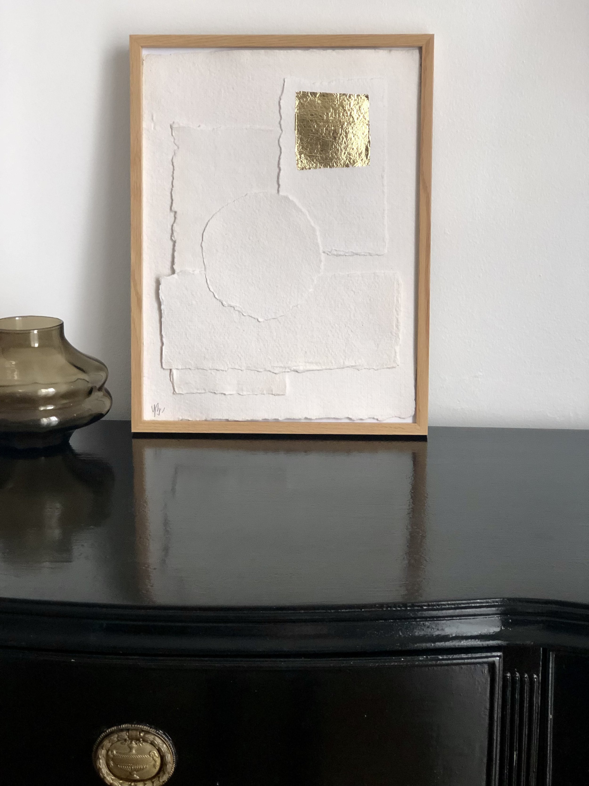 COLLAGE CHANVRE & FEUILLE D'OR